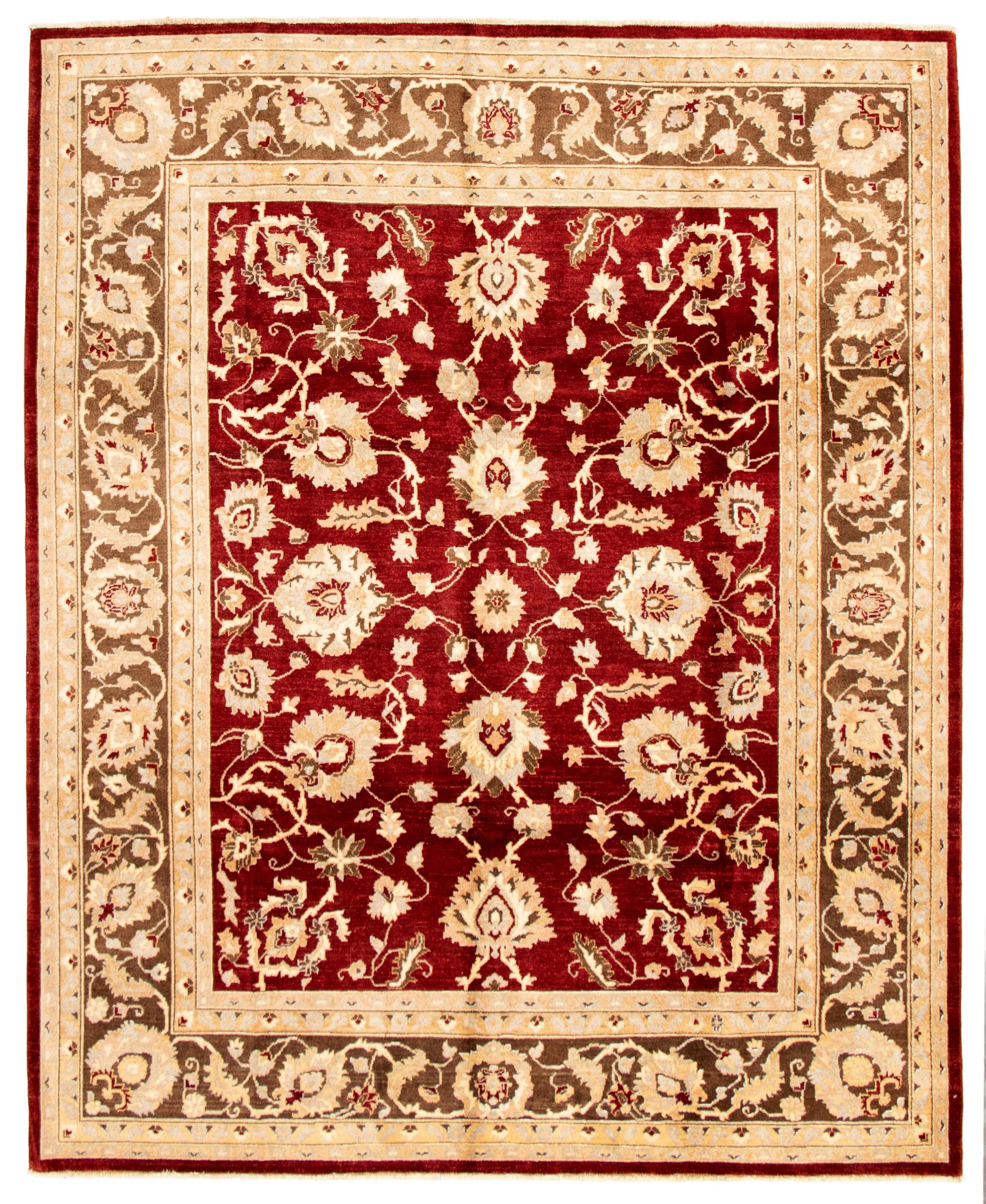 Hand-knotted Chobi Finest Dark Red Wool Rug 7'10" x 10'2" Size: 7'10" x 10'2"  