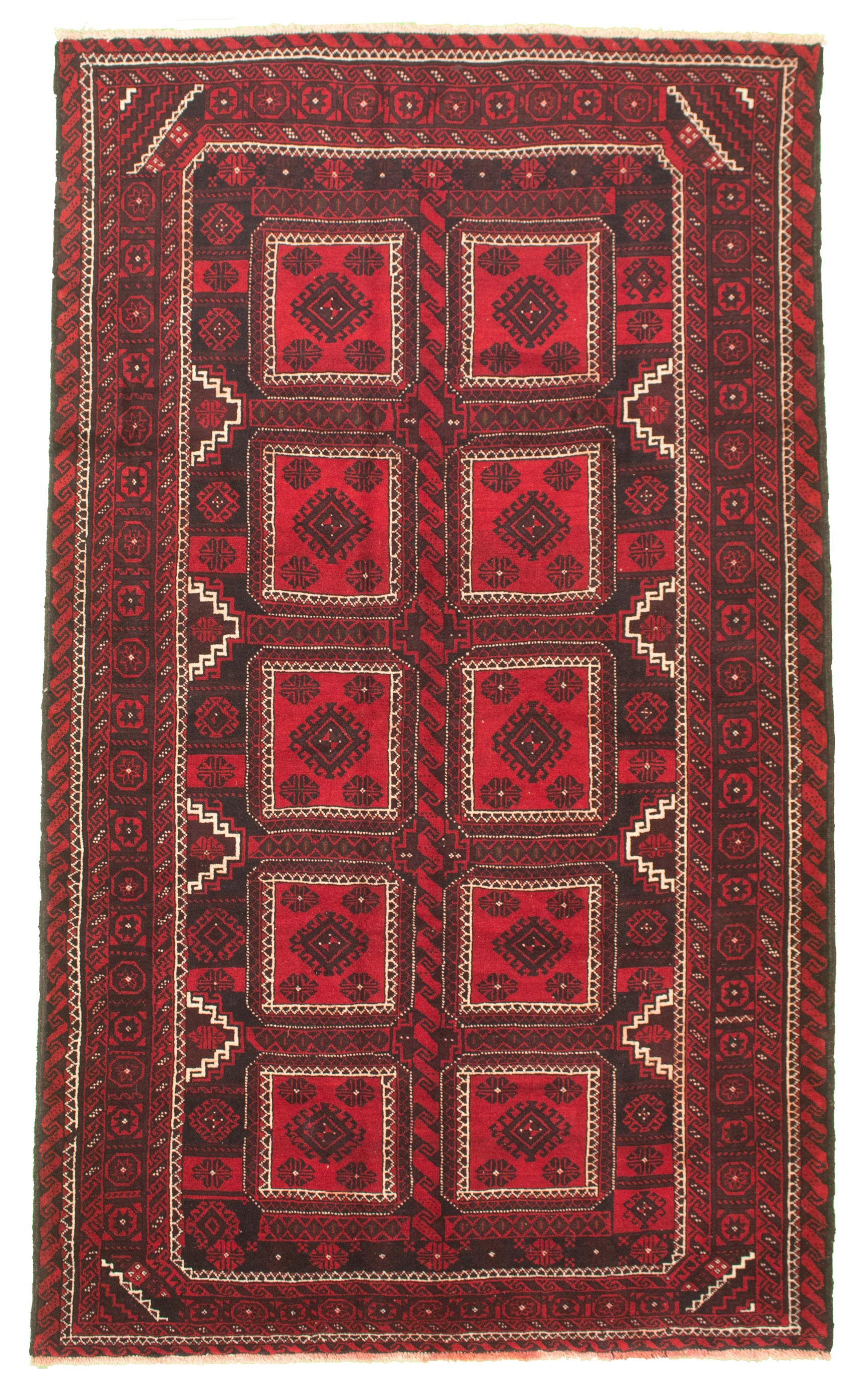 Hand-knotted Authentic Turkish Dark Red Wool Rug 5'8" x 9'9" Size: 5'8" x 9'9"  