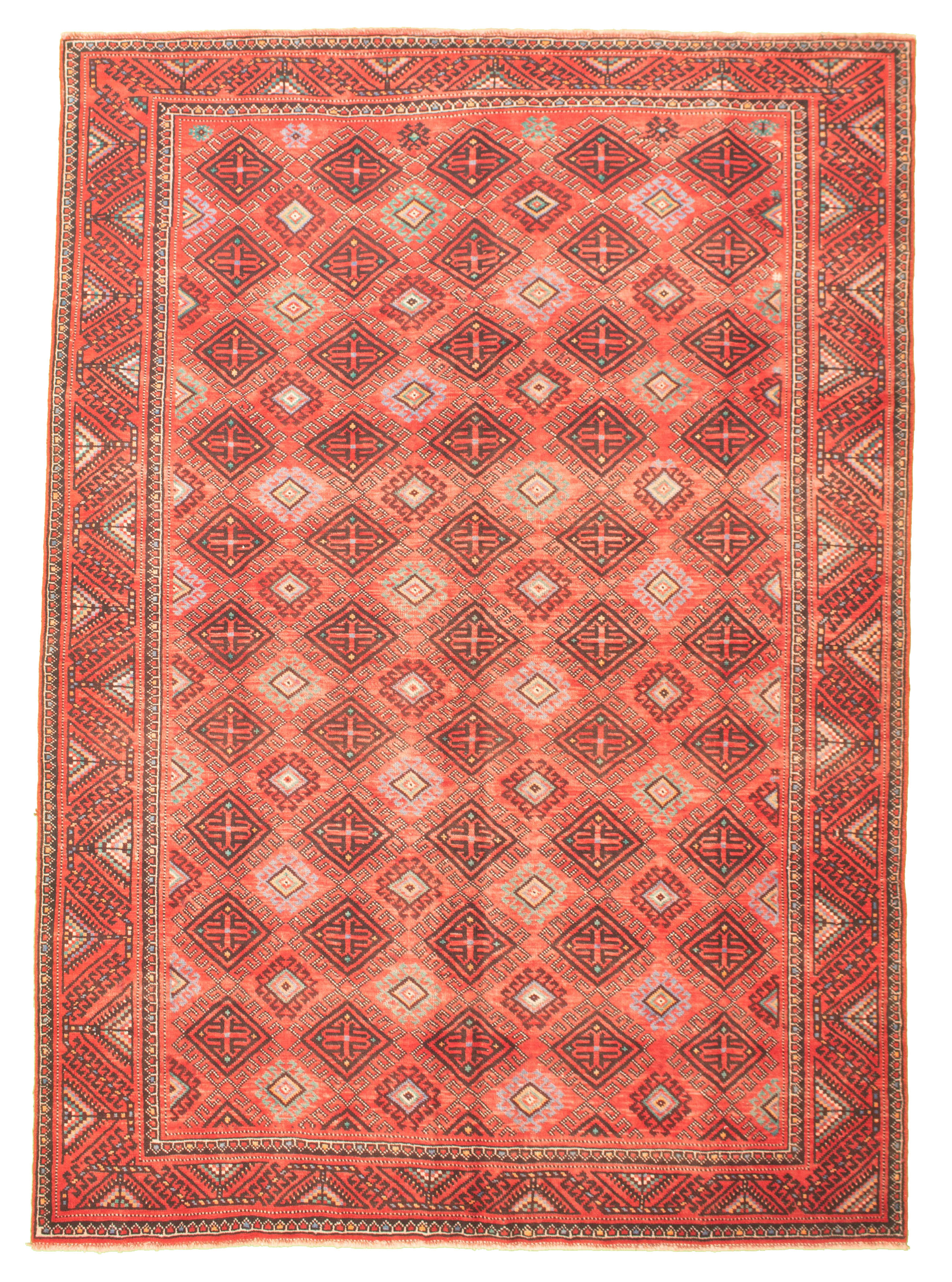 Hand-knotted Authentic Turkish Copper Wool Rug 6'4" x 9'6" Size: 6'4" x 9'6"  