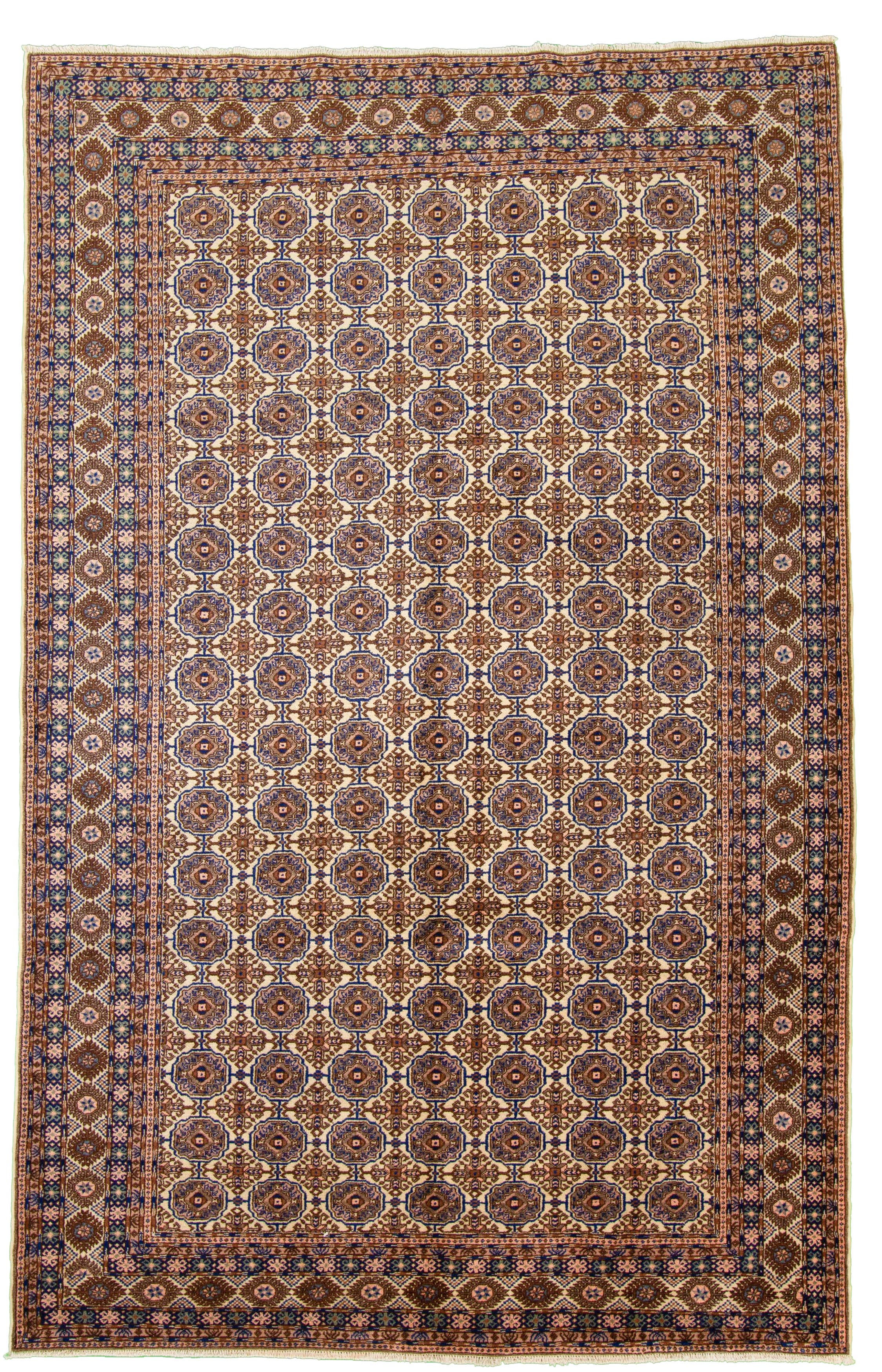 Hand-knotted Keisari Vintage Brown, Ivory  Rug 6'7" x 9'11" Size: 6'7" x 9'11"  