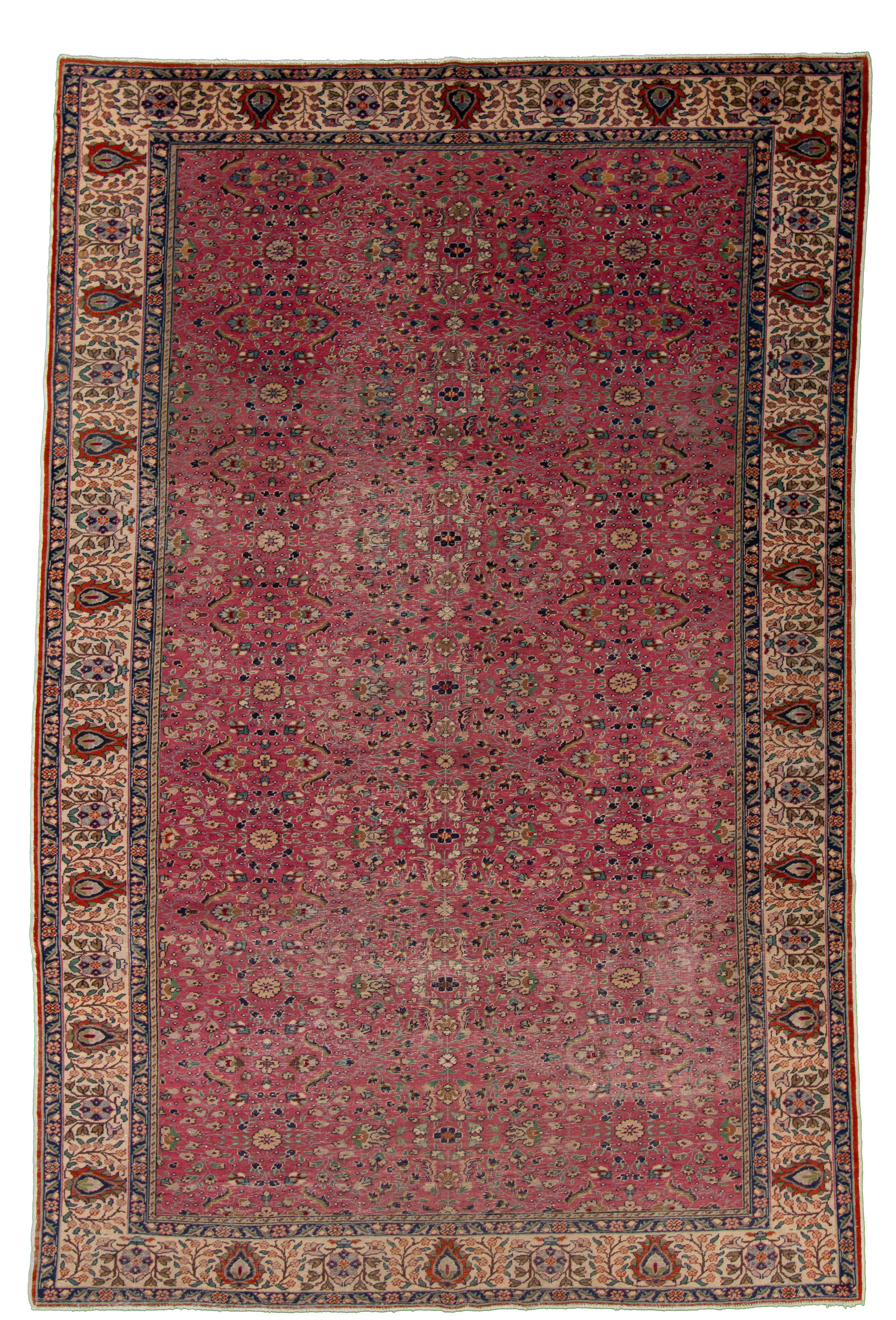 Hand-knotted Keisari Vintage Ivory, Red  Rug 6'6" x 9'8" Size: 6'6" x 9'8"  
