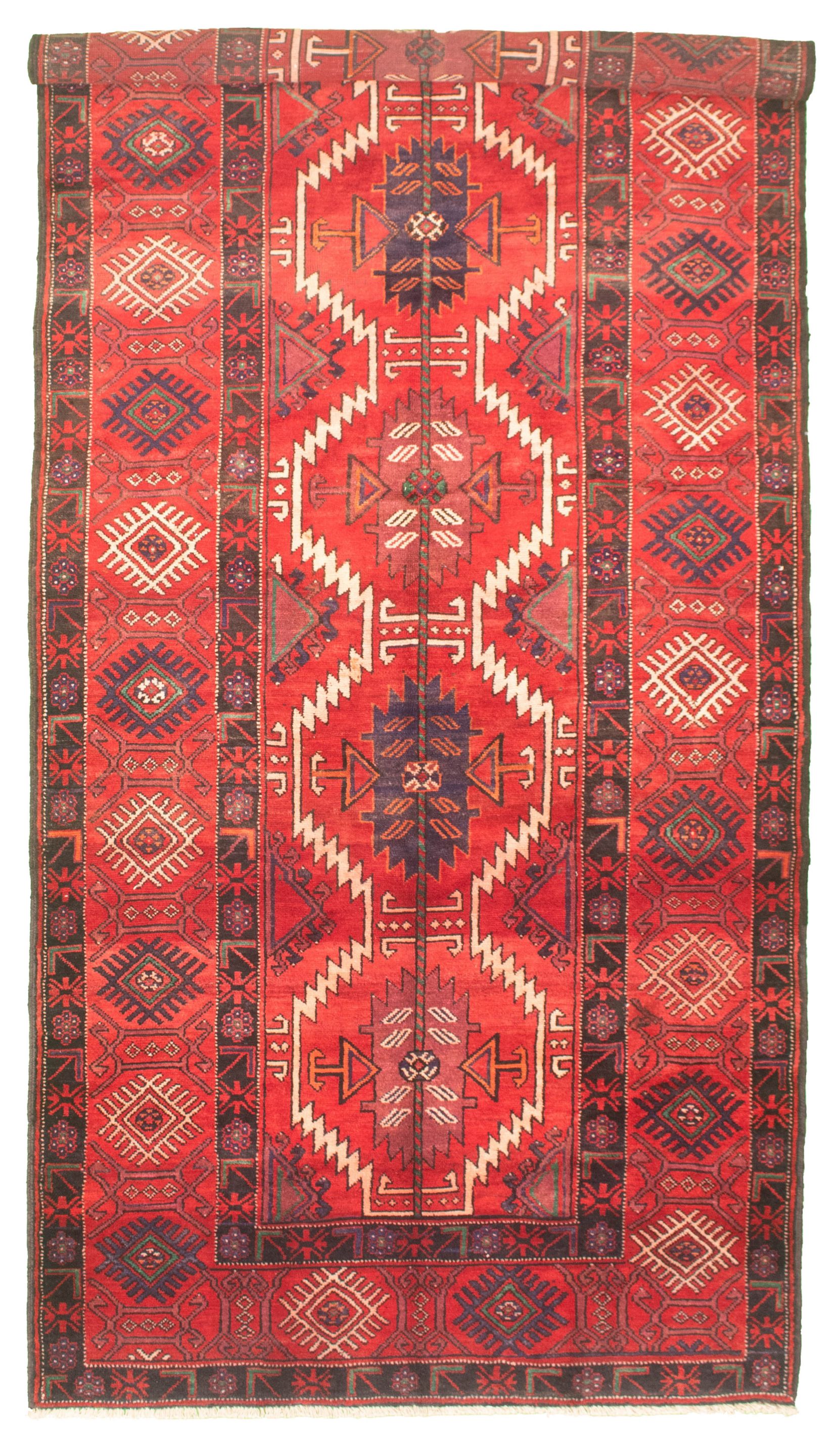 Hand-knotted Authentic Turkish Red Wool Rug 4'9" x 11'4" Size: 4'9" x 11'4"  