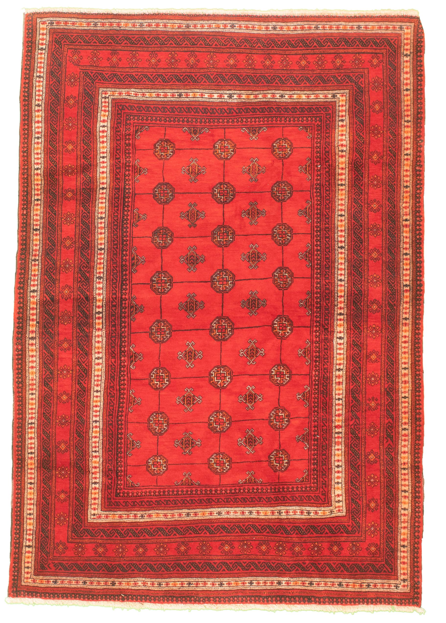 Hand-knotted Shiravan Bokhara Red Wool Rug 4'4" x 6'4" Size: 4'4" x 6'4"  