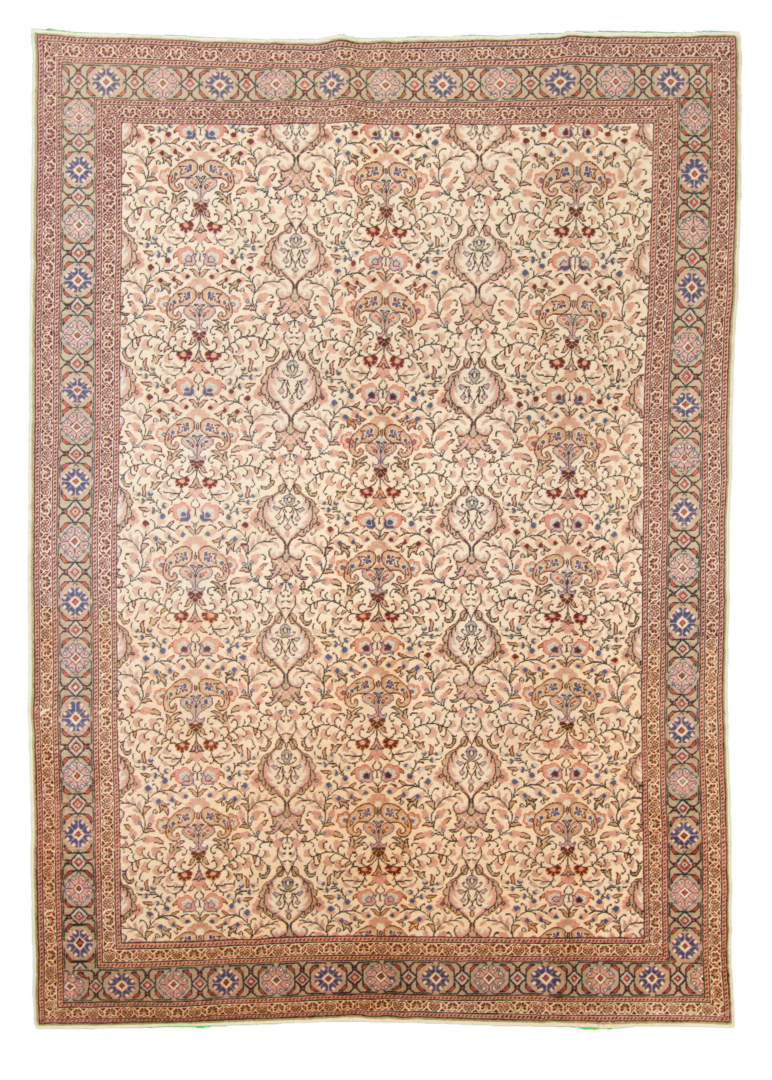 Hand-knotted Keisari Vintage Ivory  Rug 6'7" x 9'6" Size: 6'7" x 9'6"  