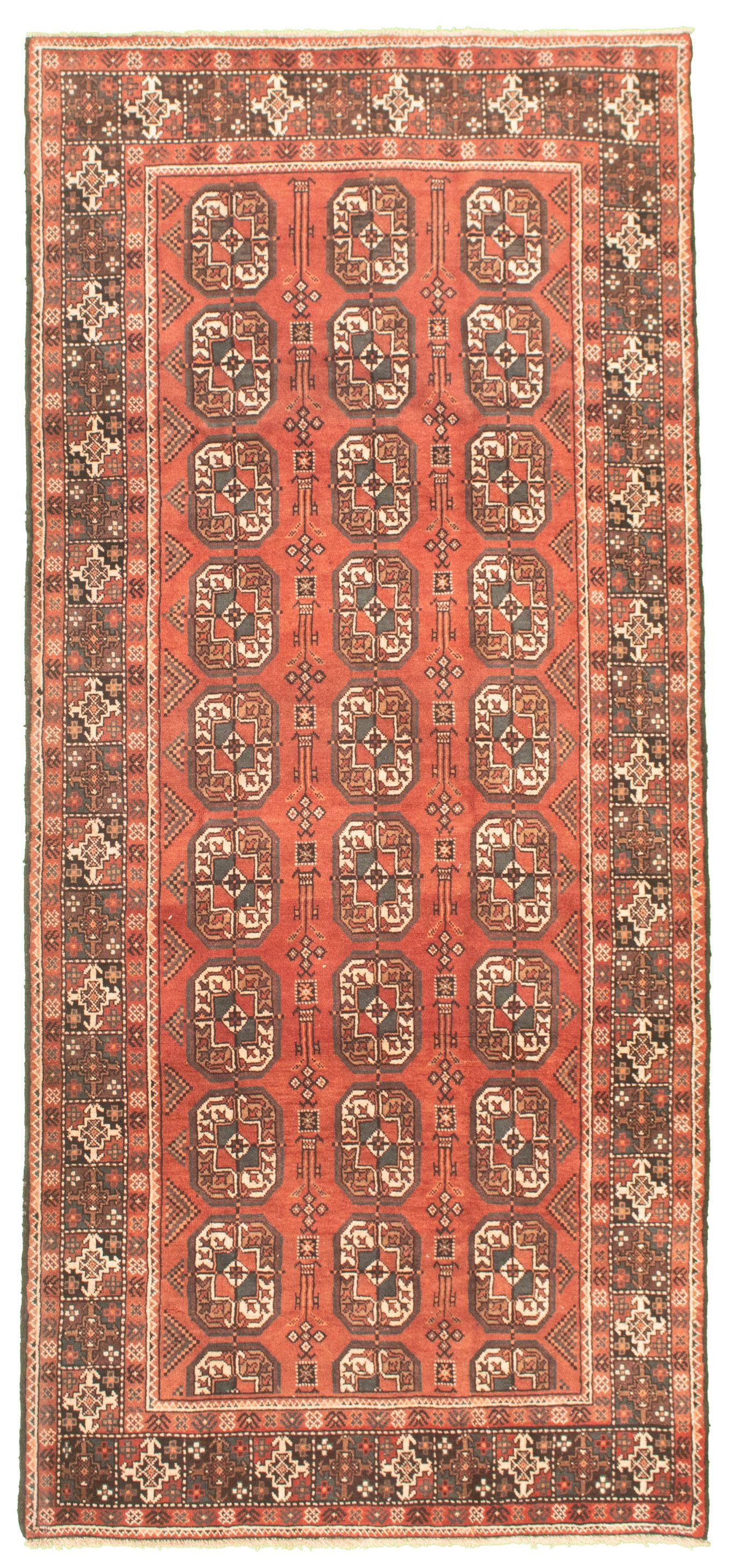 Hand-knotted Shiravan Bokhara Dark Copper Wool Rug 4'3" x 9'6" Size: 4'3" x 9'6"  