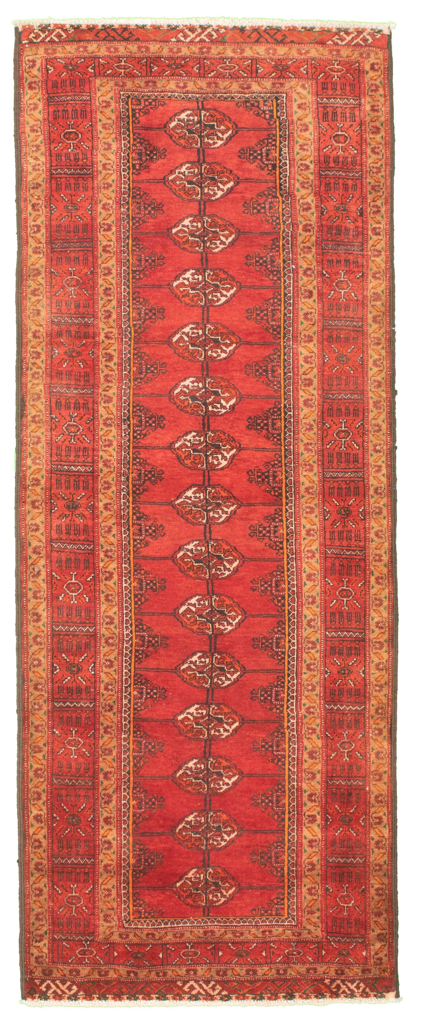 Hand-knotted Shiravan Bokhara Red Wool Rug 3'5" x 9'6" Size: 3'5" x 9'6"  