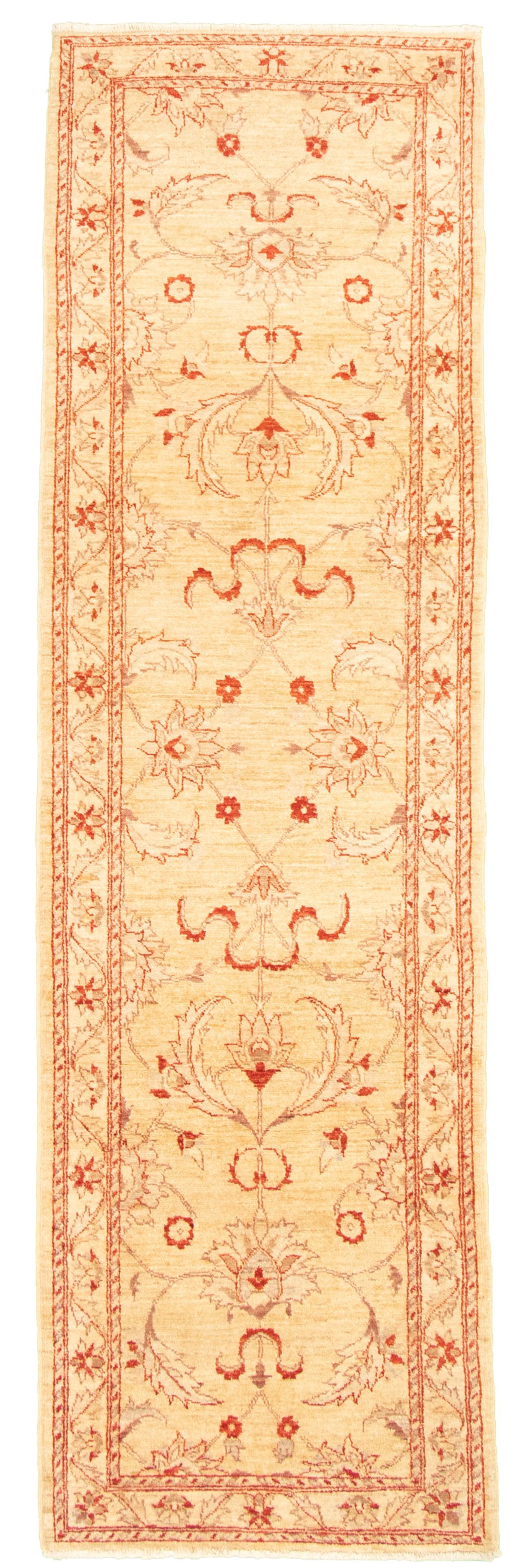 Hand-knotted Chobi Finest Light Khaki Wool Rug 2'8" x 9'6" Size: 2'8" x 9'6"  