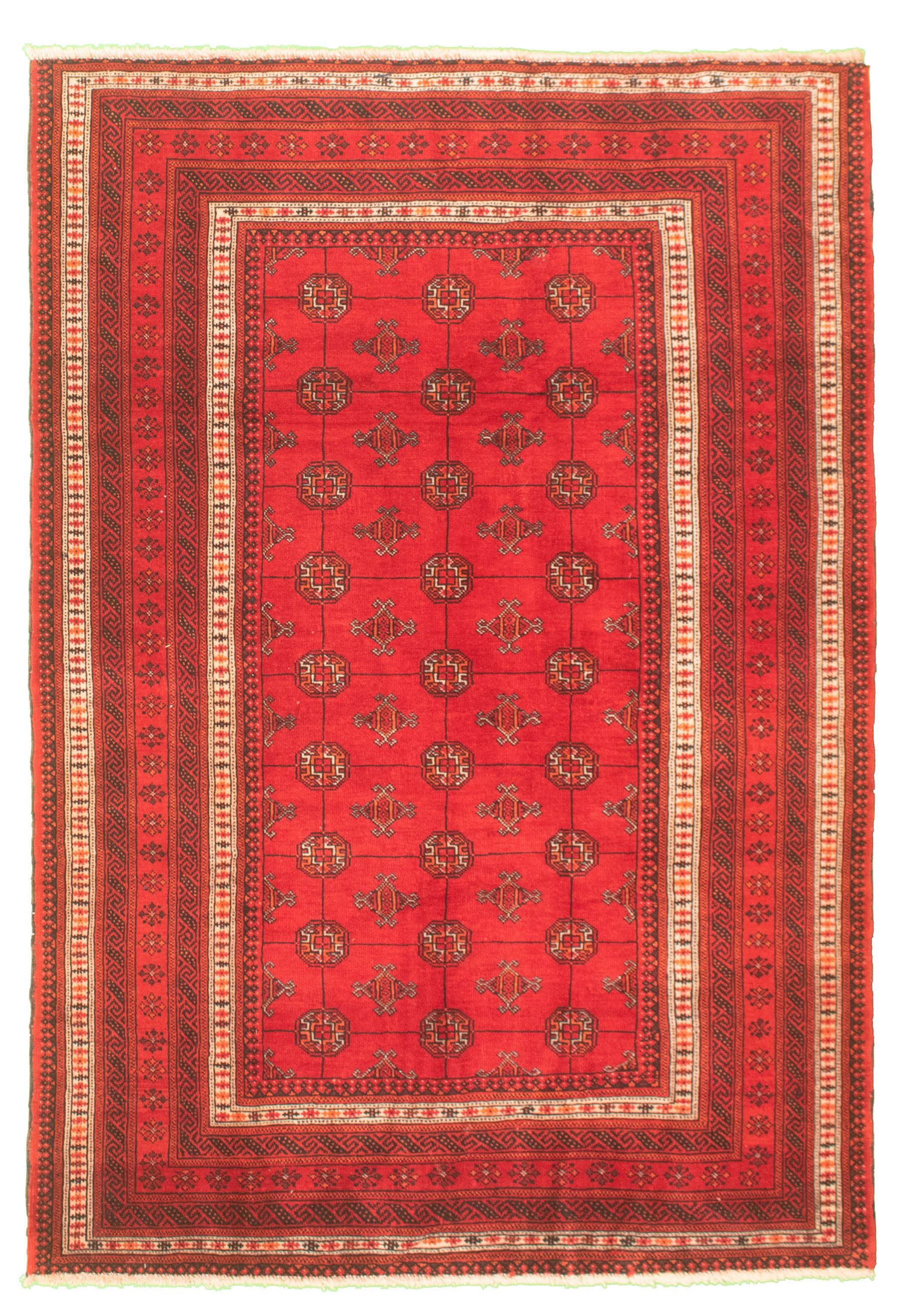Hand-knotted Shiravan Bokhara Red Wool Rug 4'3" x 6'4" Size: 4'3" x 6'4"  