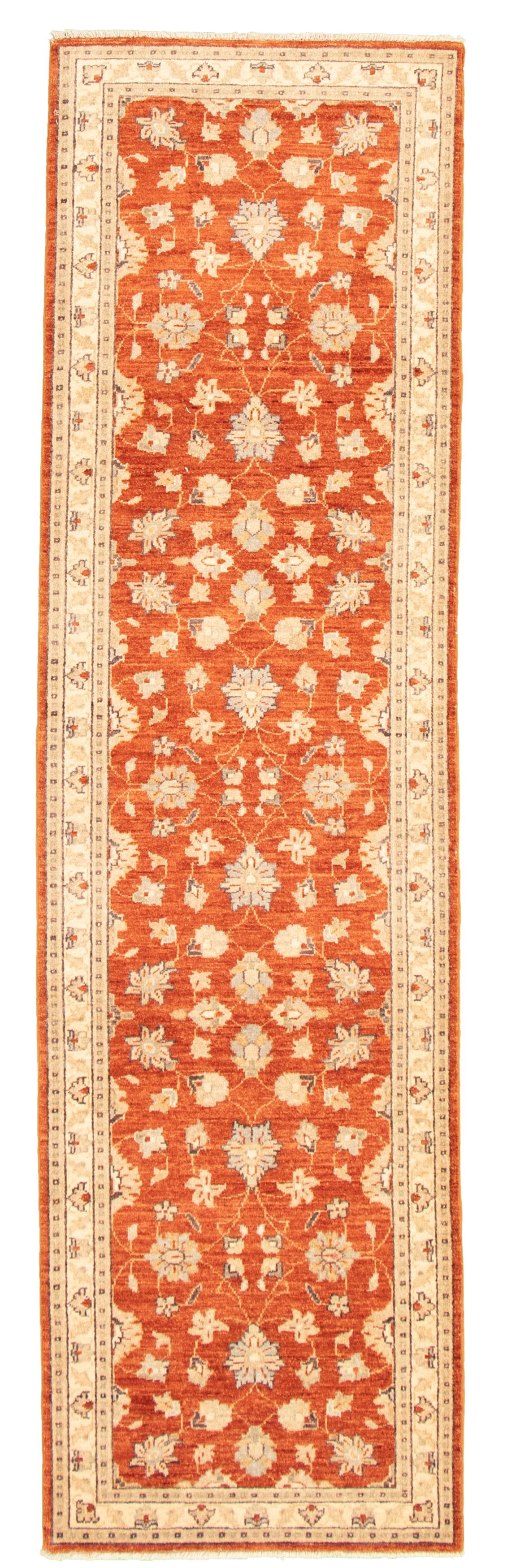 Hand-knotted Peshawar Oushak Dark Copper Wool Rug 2'7" x 9'10" Size: 2'7" x 9'10"  
