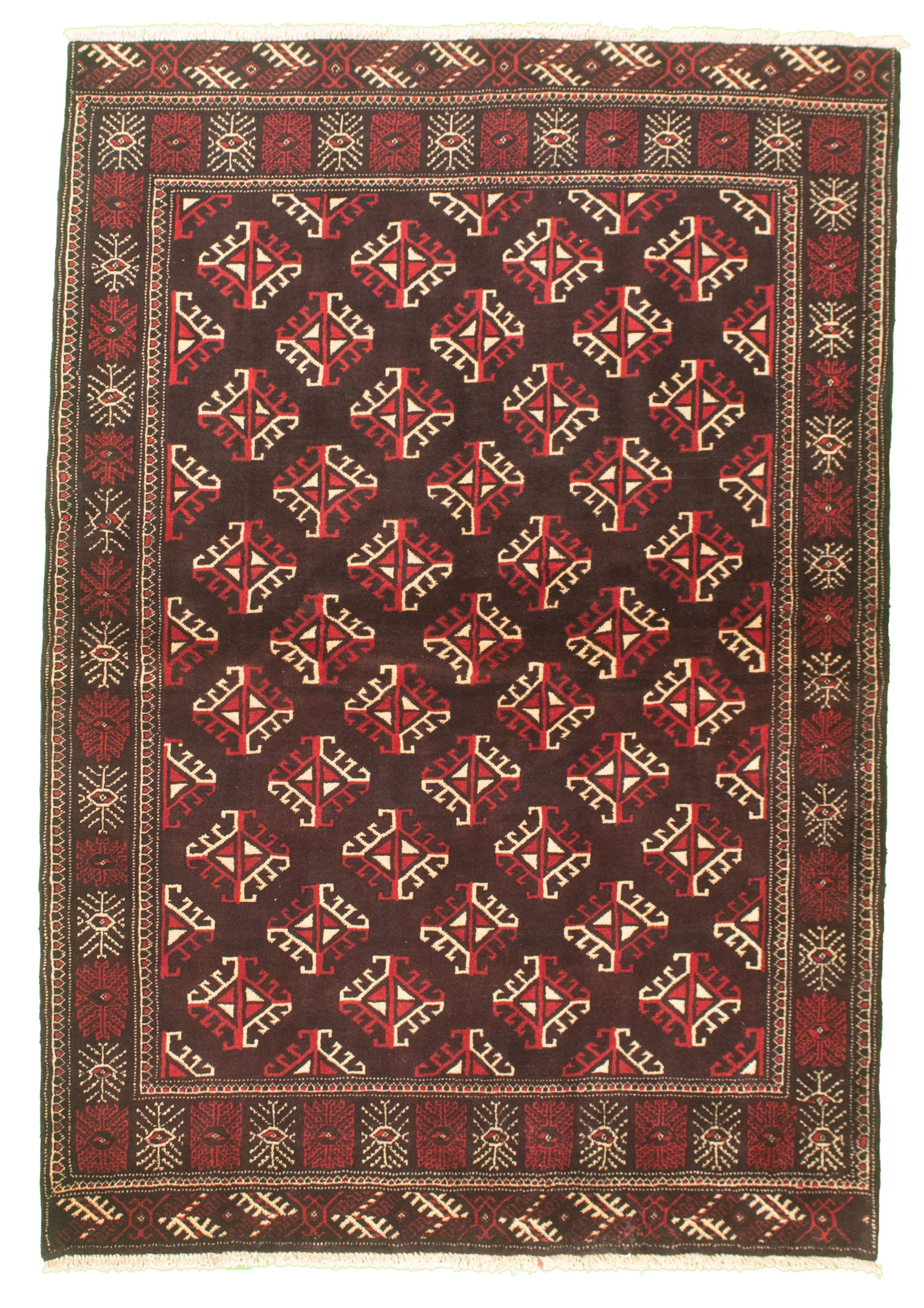 Hand-knotted Shiravan Bokhara Dark Brown Wool Rug 4'11" x 7'1" Size: 4'11" x 7'1"  