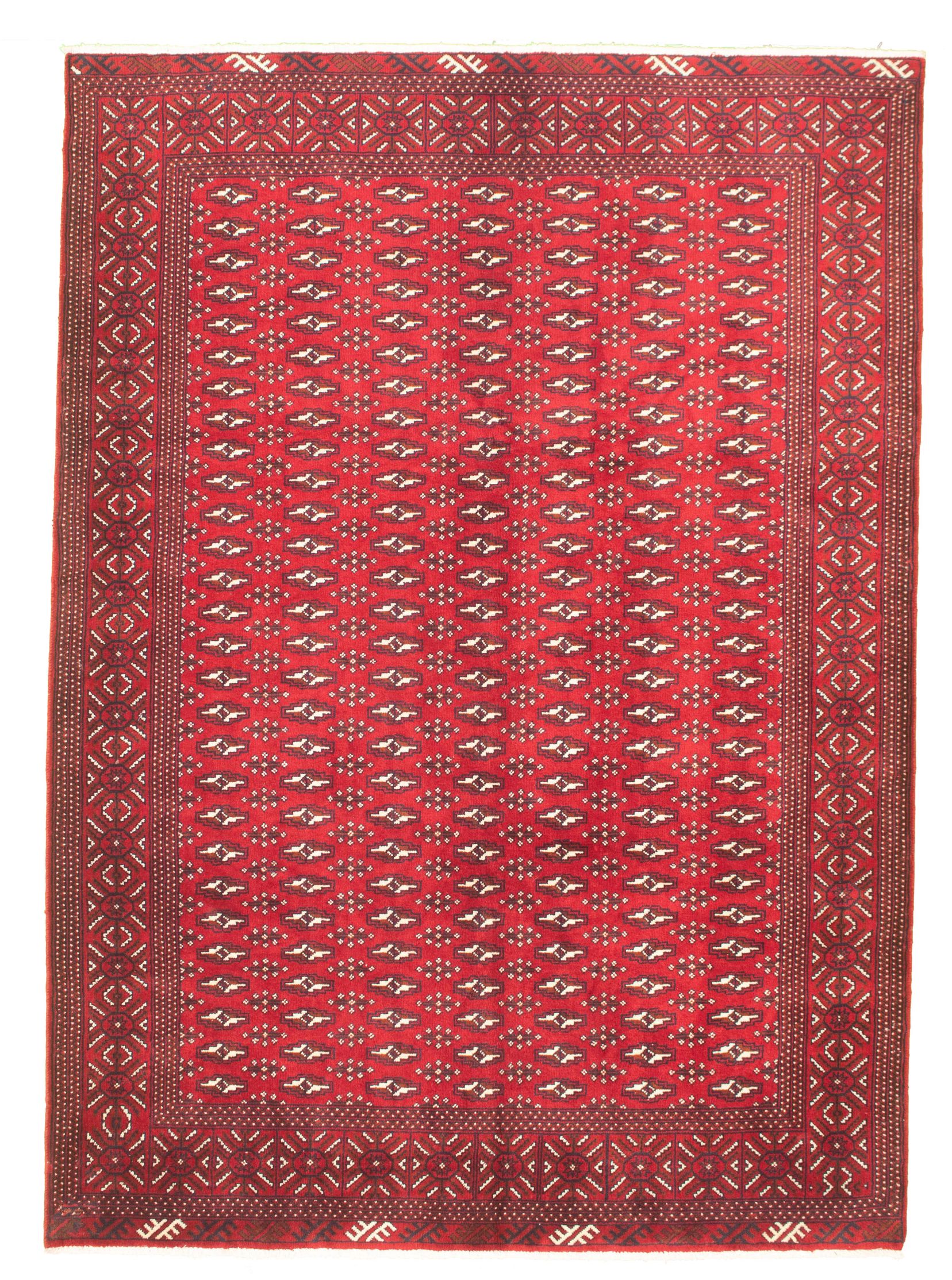 Hand-knotted Shiravan Bokhara Red Wool Rug 6'9" x 9'10" Size: 6'9" x 9'10"  
