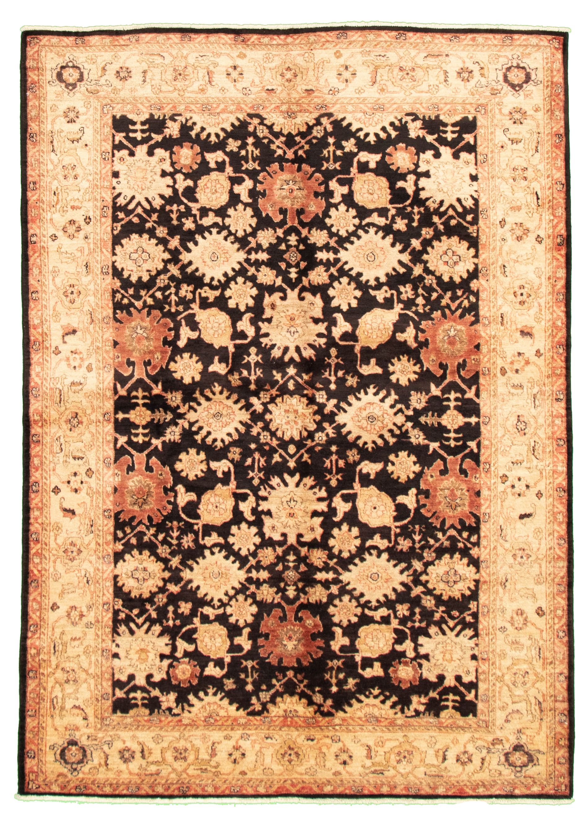Hand-knotted Chobi Finest Black Wool Rug 5'7" x 7'5" Size: 5'7" x 7'5"  