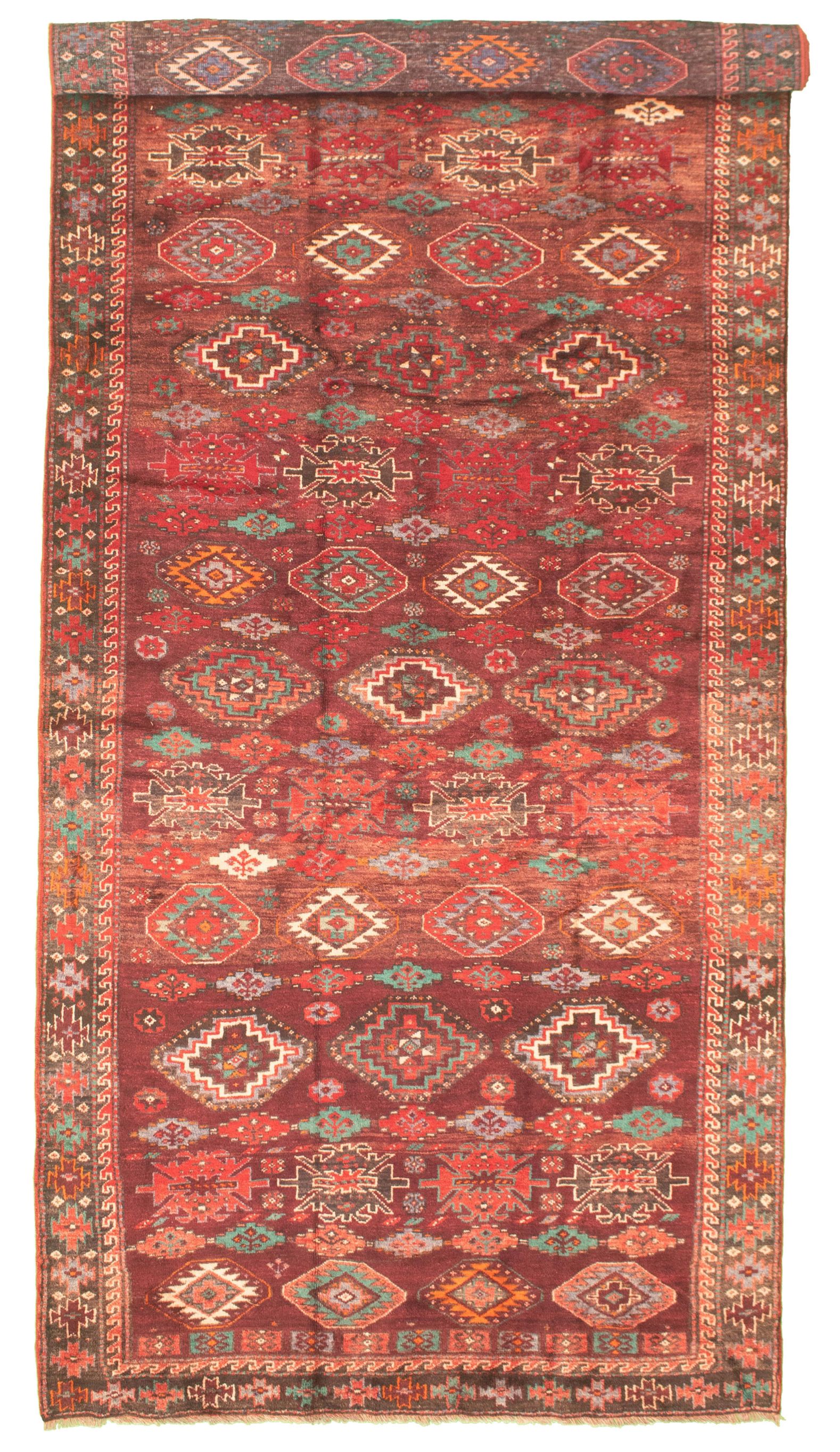 Hand-knotted Shiravan Bokhara Burgundy Wool Rug 4'8" x 12'10" Size: 4'8" x 12'10"  