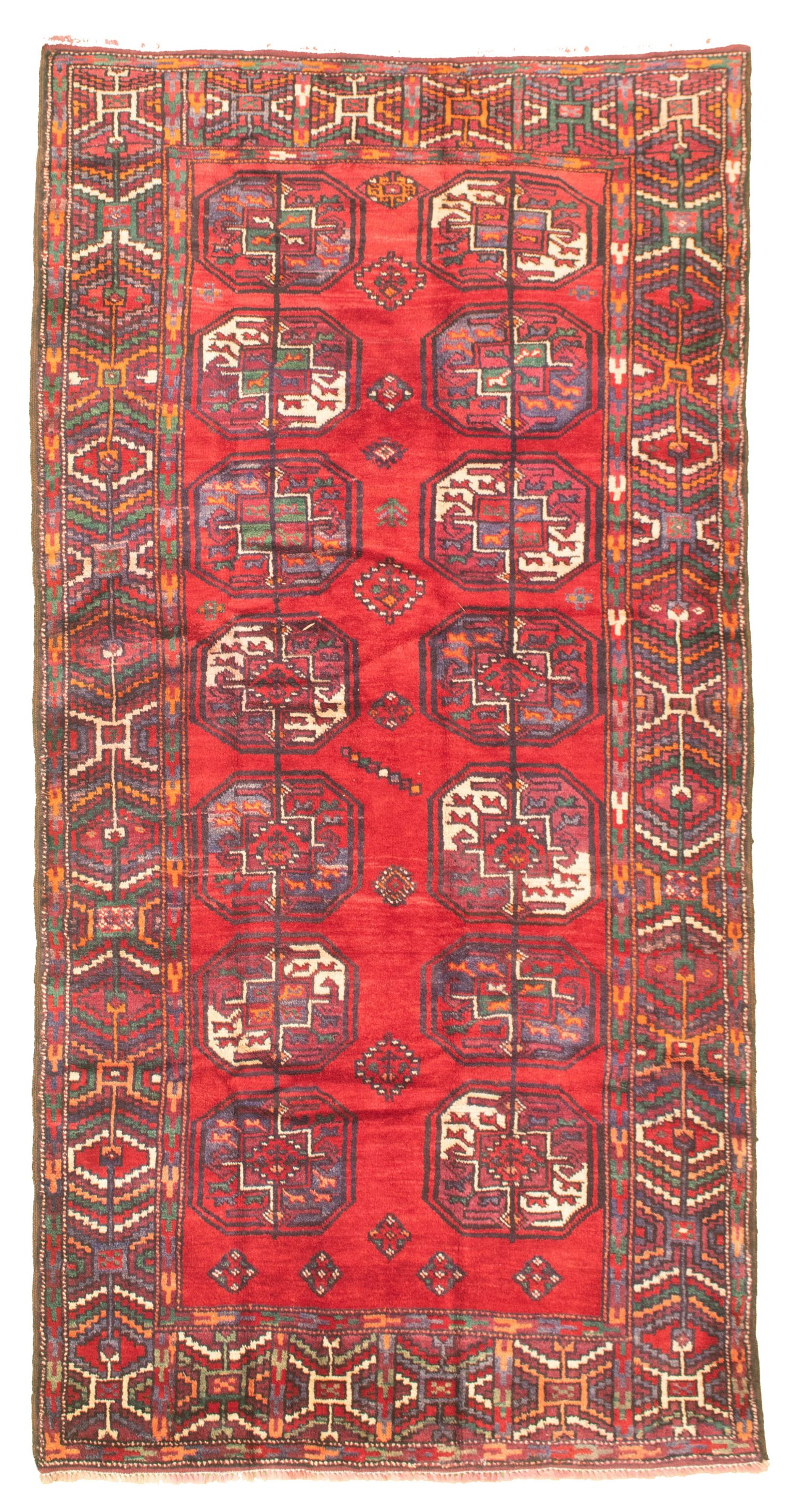 Hand-knotted Shiravan Bokhara Red Wool Rug 4'5" x 9'0" Size: 4'5" x 9'0"  