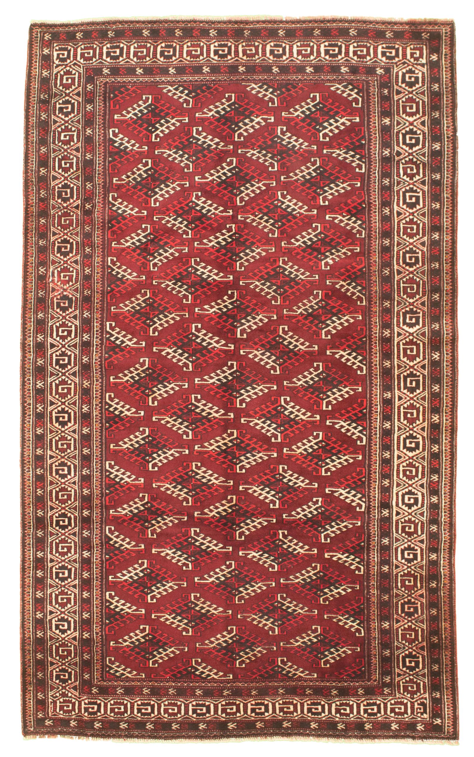 Hand-knotted Shiravan Bokhara Red Wool Rug 5'6" x 8'11" Size: 5'6" x 8'11"  