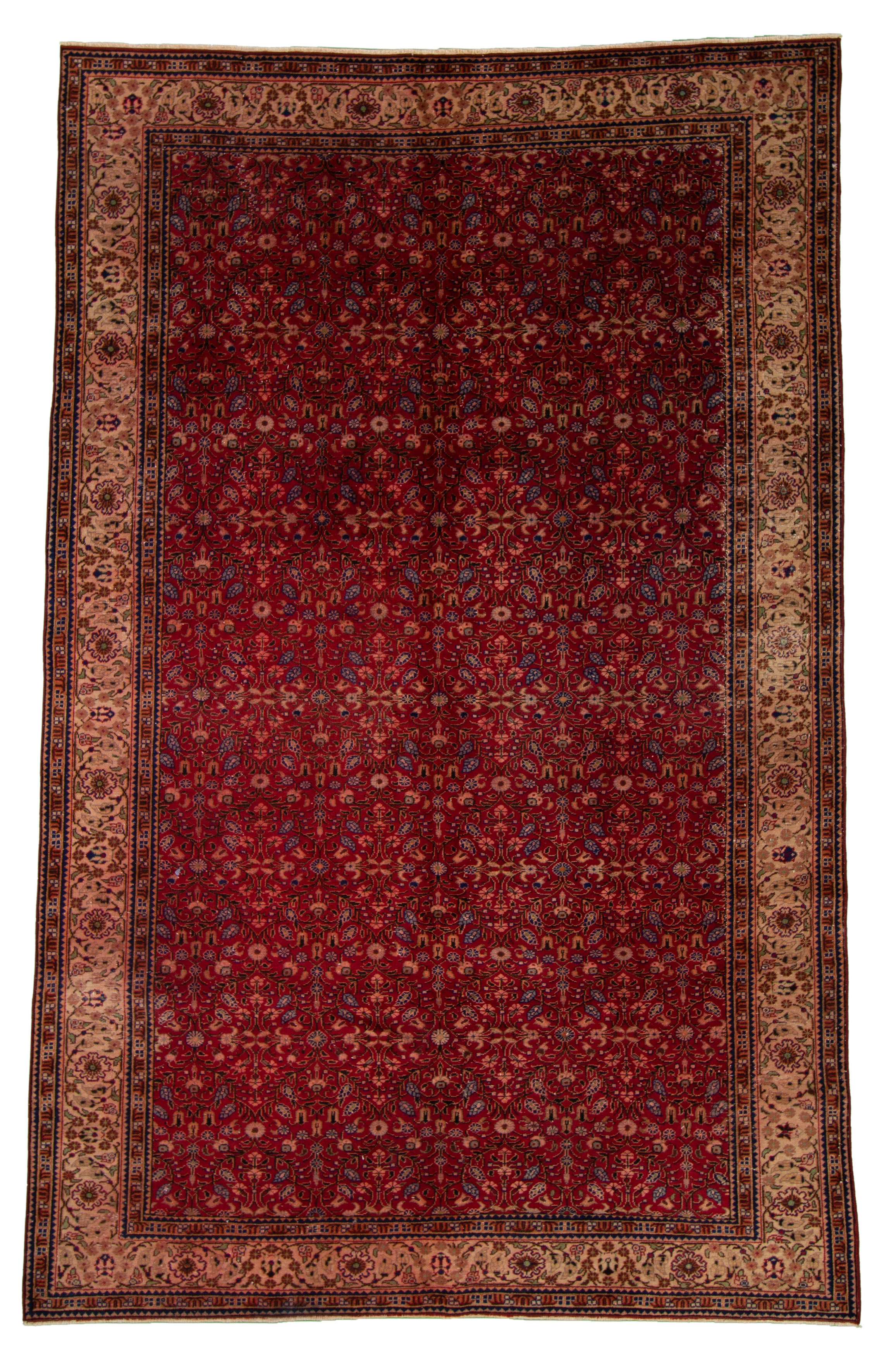 Hand-knotted Keisari Vintage Ivory, Red  Rug 6'3" x 9'9" Size: 6'3" x 9'9"  