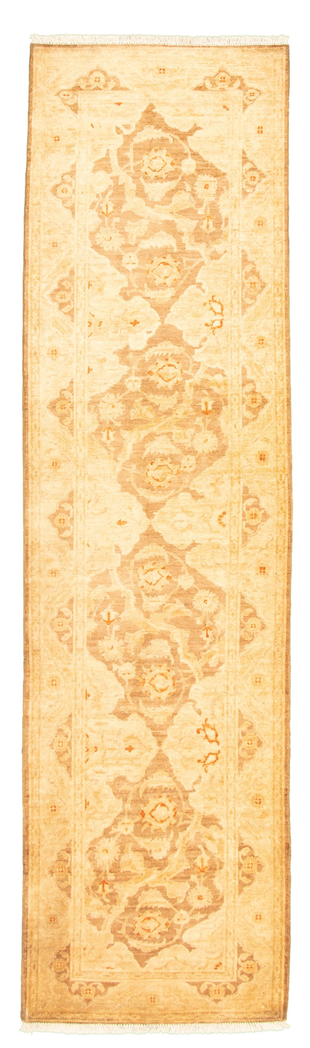 Hand-knotted Peshawar Oushak Brown, Ivory Wool Rug 3'0" x 11'5" Size: 3'0" x 11'5"  
