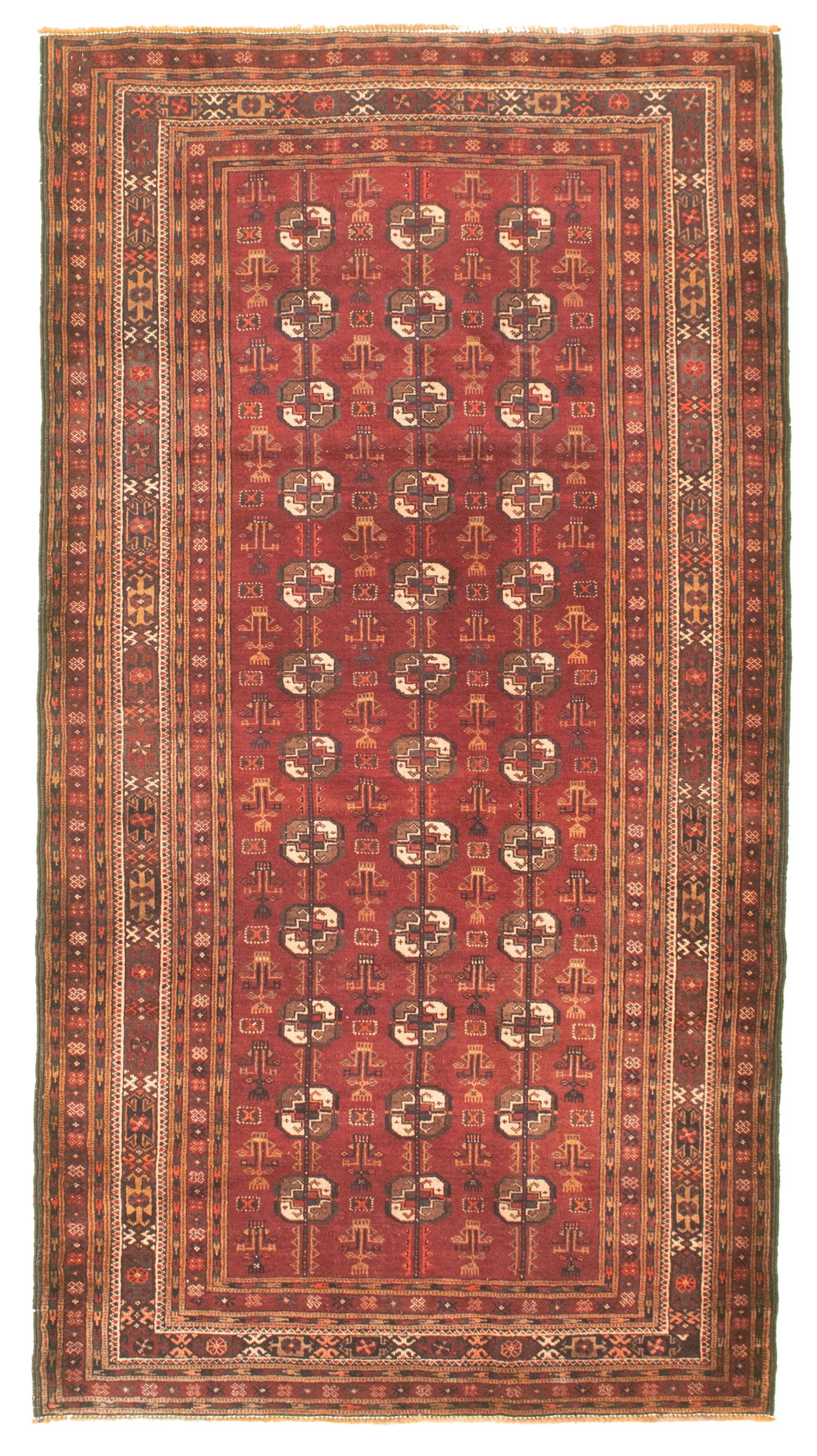 Hand-knotted Shiravan Bokhara Dark Brown Wool Rug 3'10" x 7'7" Size: 3'10" x 7'7"  