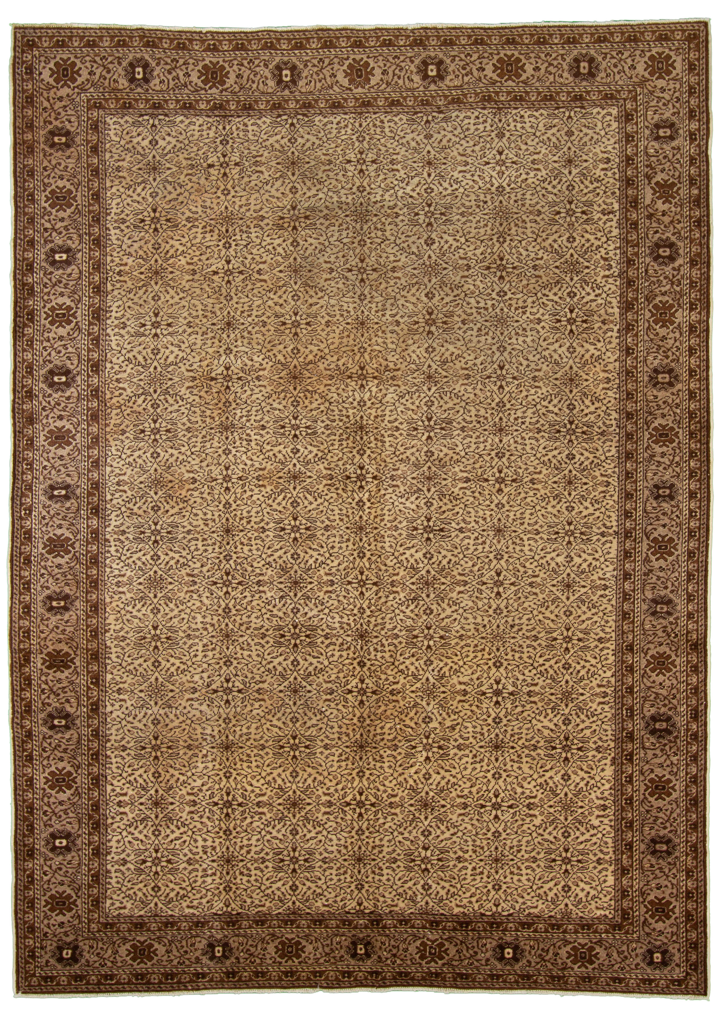 Hand-knotted Keisari Vintage Brown, Ivory  Rug 6'9" x 9'7" Size: 6'9" x 9'7"  