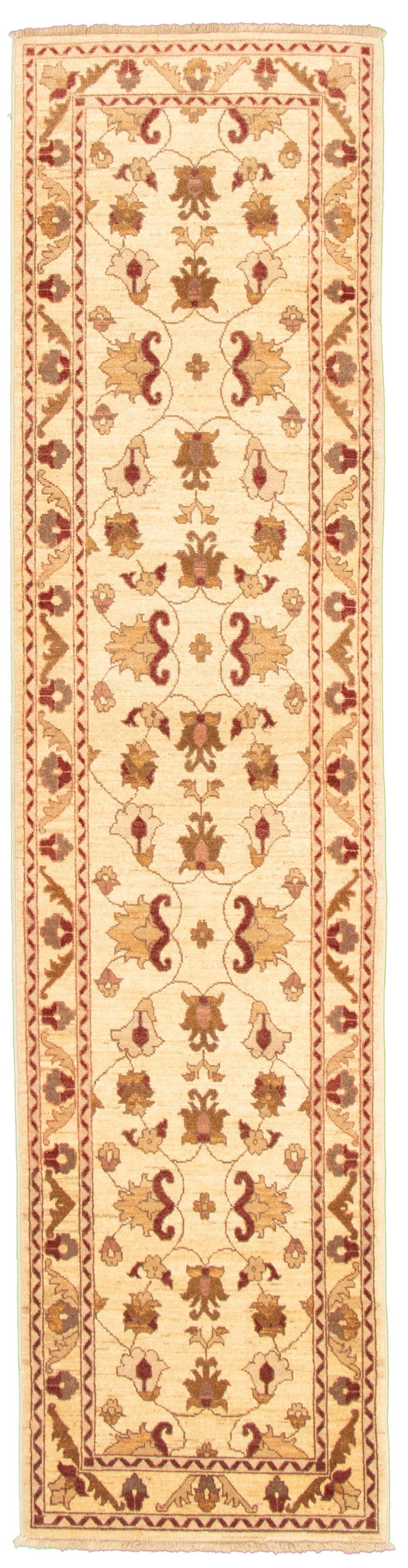 Hand-knotted Chobi Finest Ivory Wool Rug 2'10" x 12'0" Size: 2'10" x 12'0"  