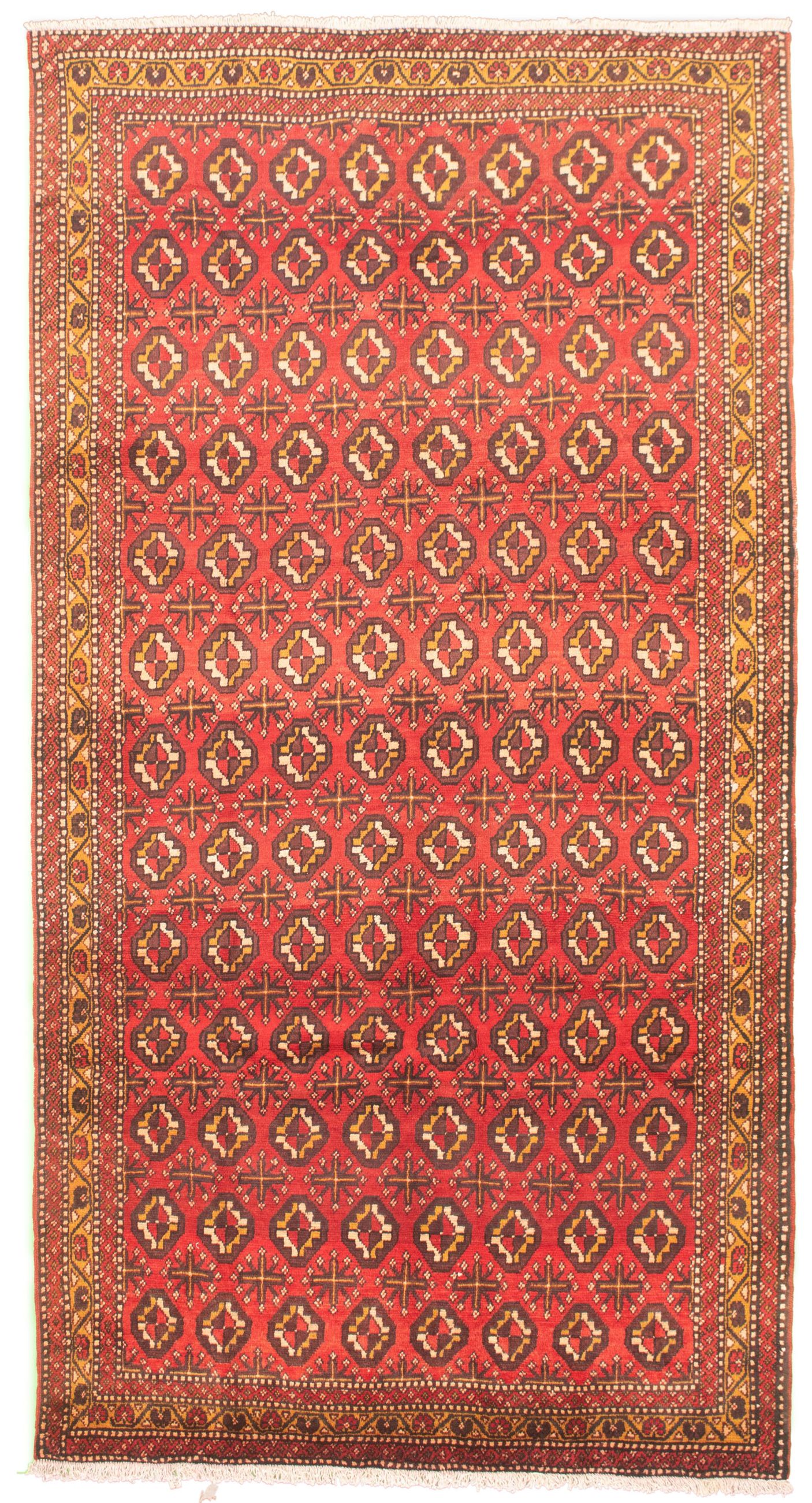Hand-knotted Shiravan Bokhara Red Wool Rug 5'3" x 10'2" Size: 5'3" x 10'2"  