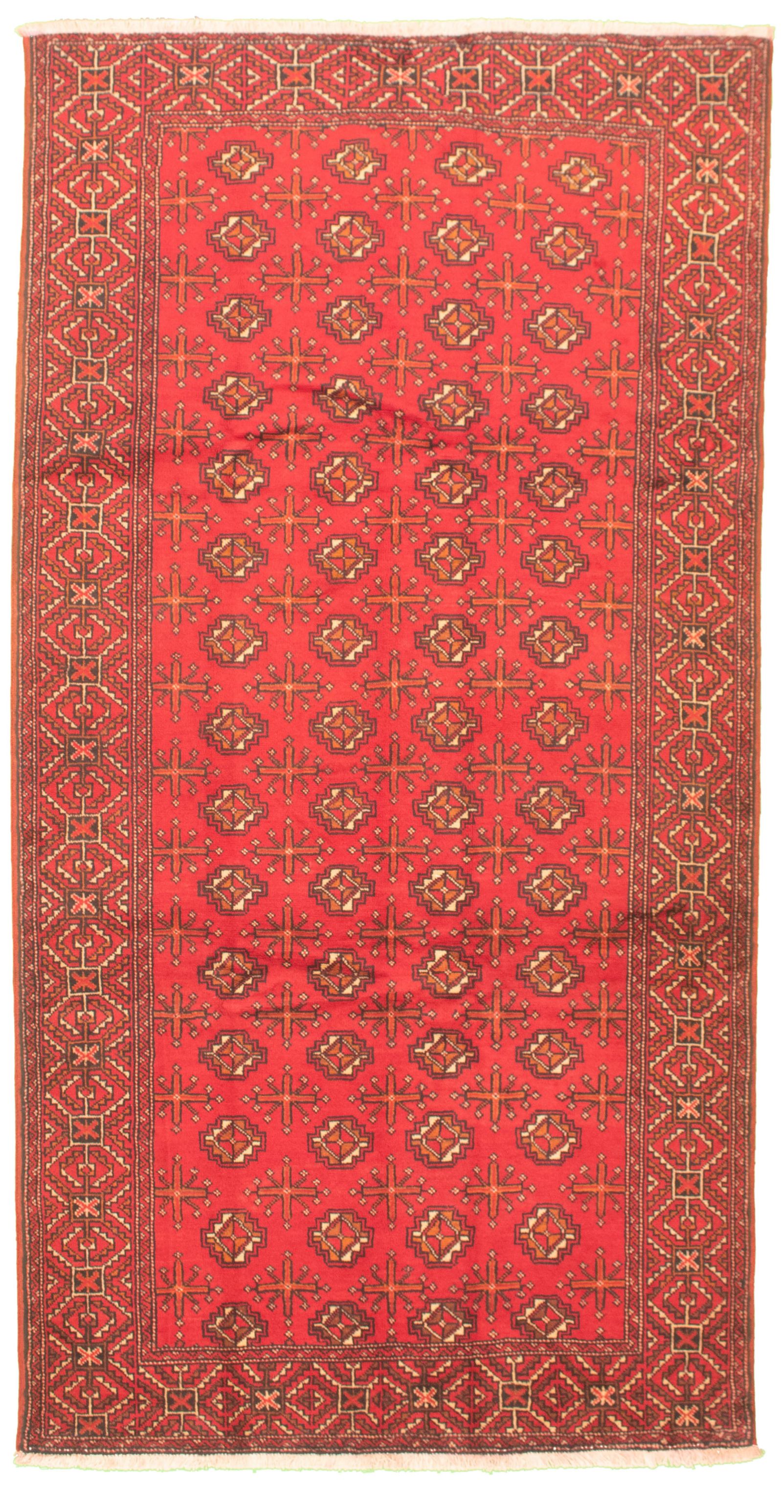 Hand-knotted Shiravan Bokhara Red Wool Rug 5'0" x 9'10" Size: 5'0" x 9'10"  