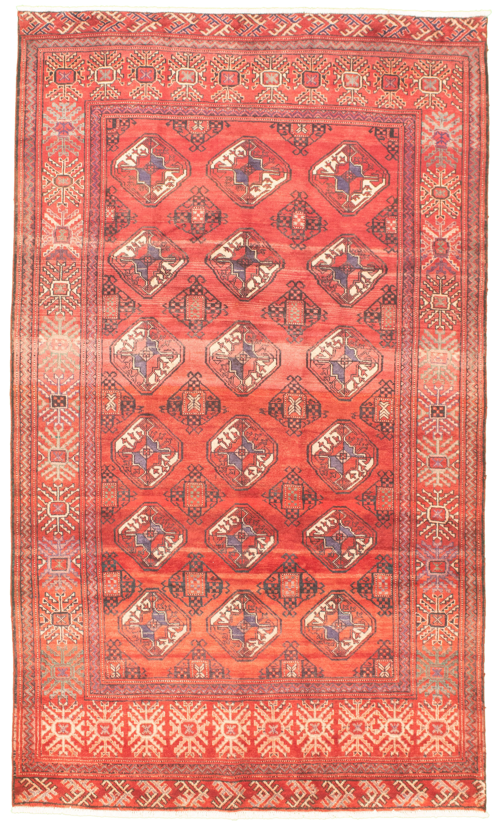 Hand-knotted Shiravan Bokhara Red Wool Rug 5'2" x 9'2" Size: 5'2" x 9'2"  
