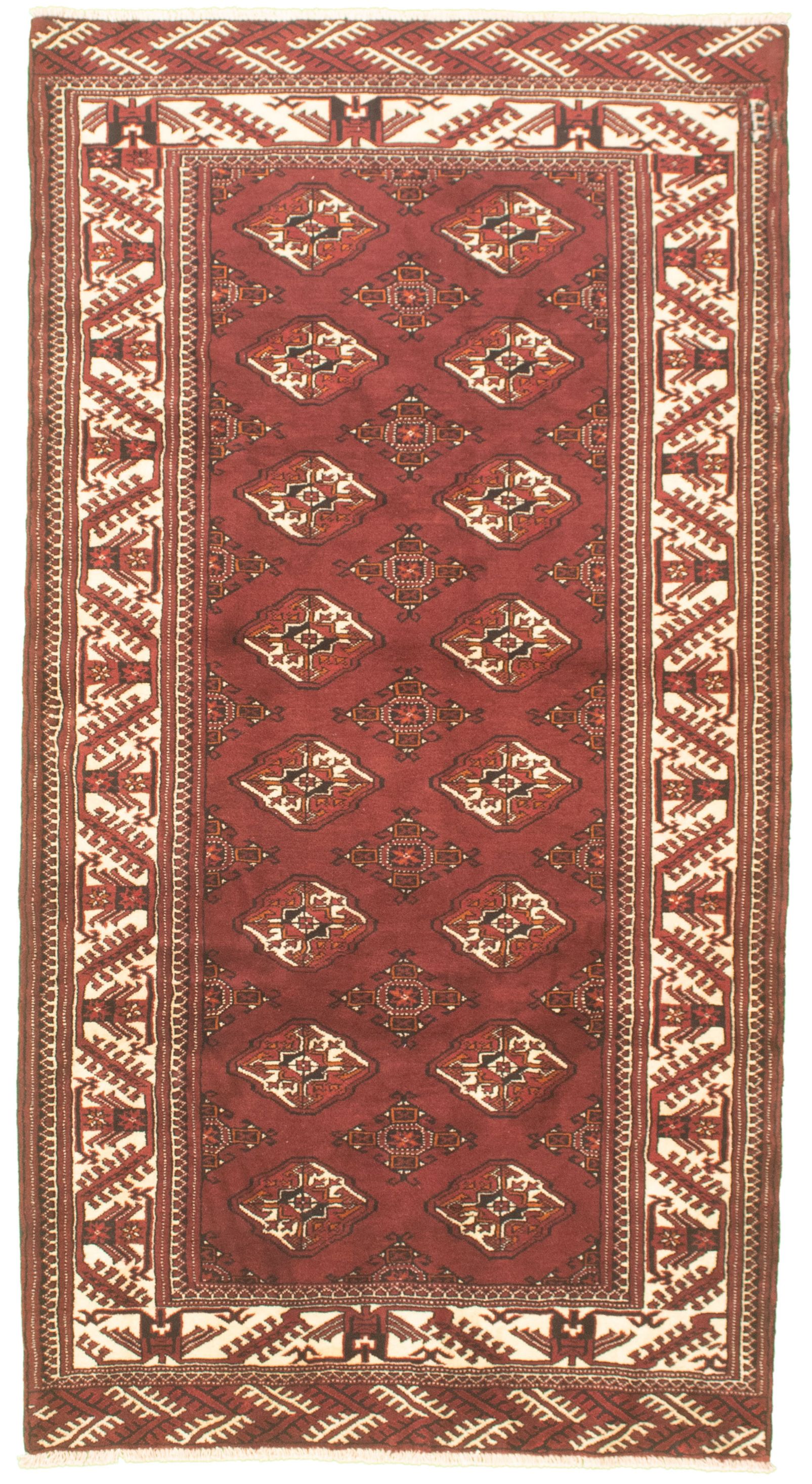 Hand-knotted Shiravan Bokhara Dark Brown Wool Rug 3'10" x 7'9" Size: 3'10" x 7'9"  