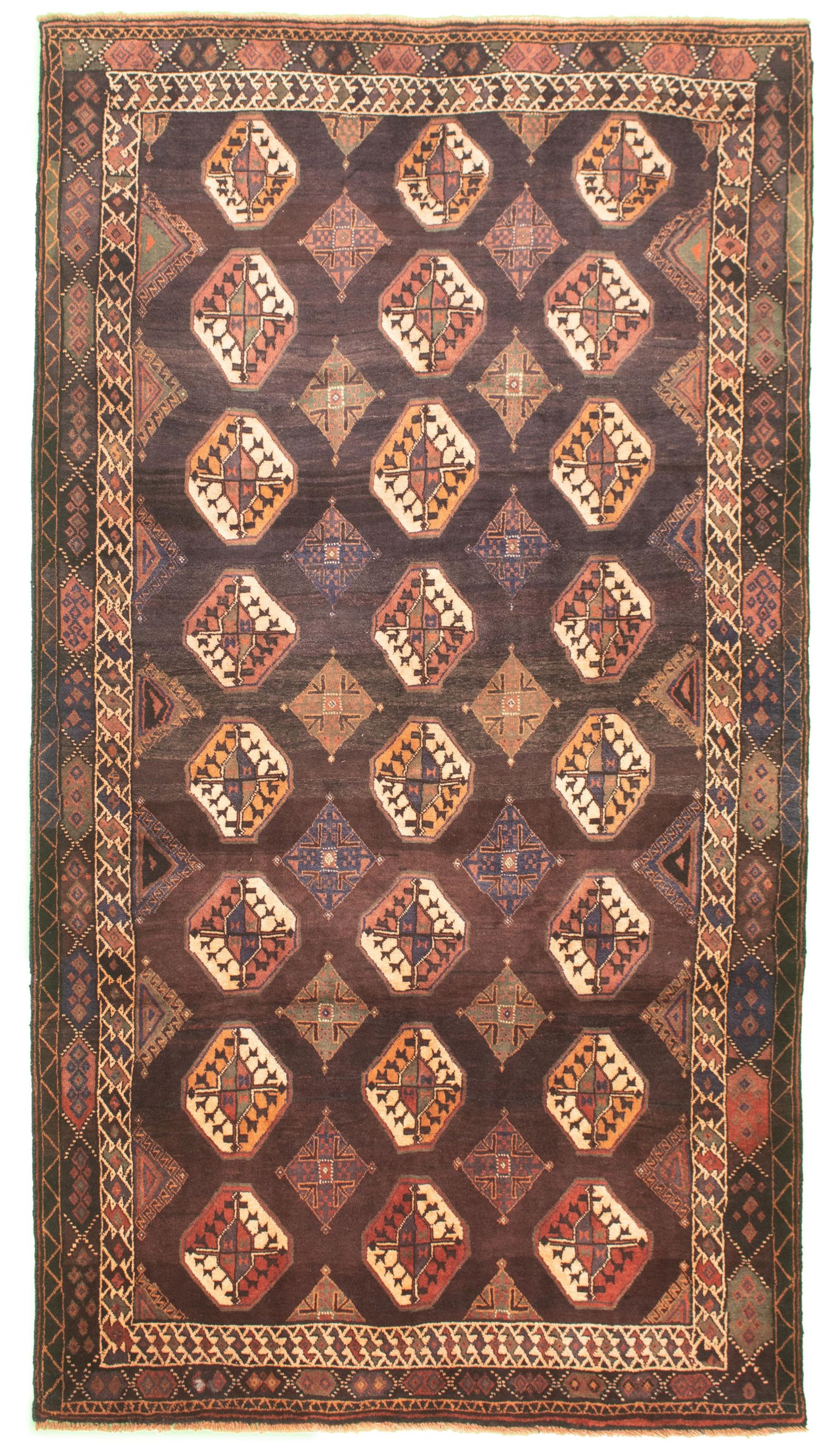 Hand-knotted Shiravan Bokhara Dark Brown Wool Rug 5'1" x 9'8" Size: 5'1" x 9'8"  