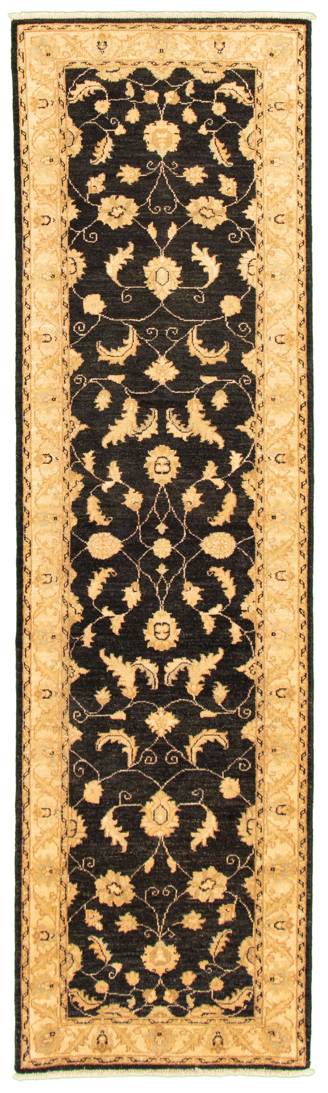 Hand-knotted Chobi Finest Black Wool Rug 2'7" x 9'9" Size: 2'7" x 9'9"  