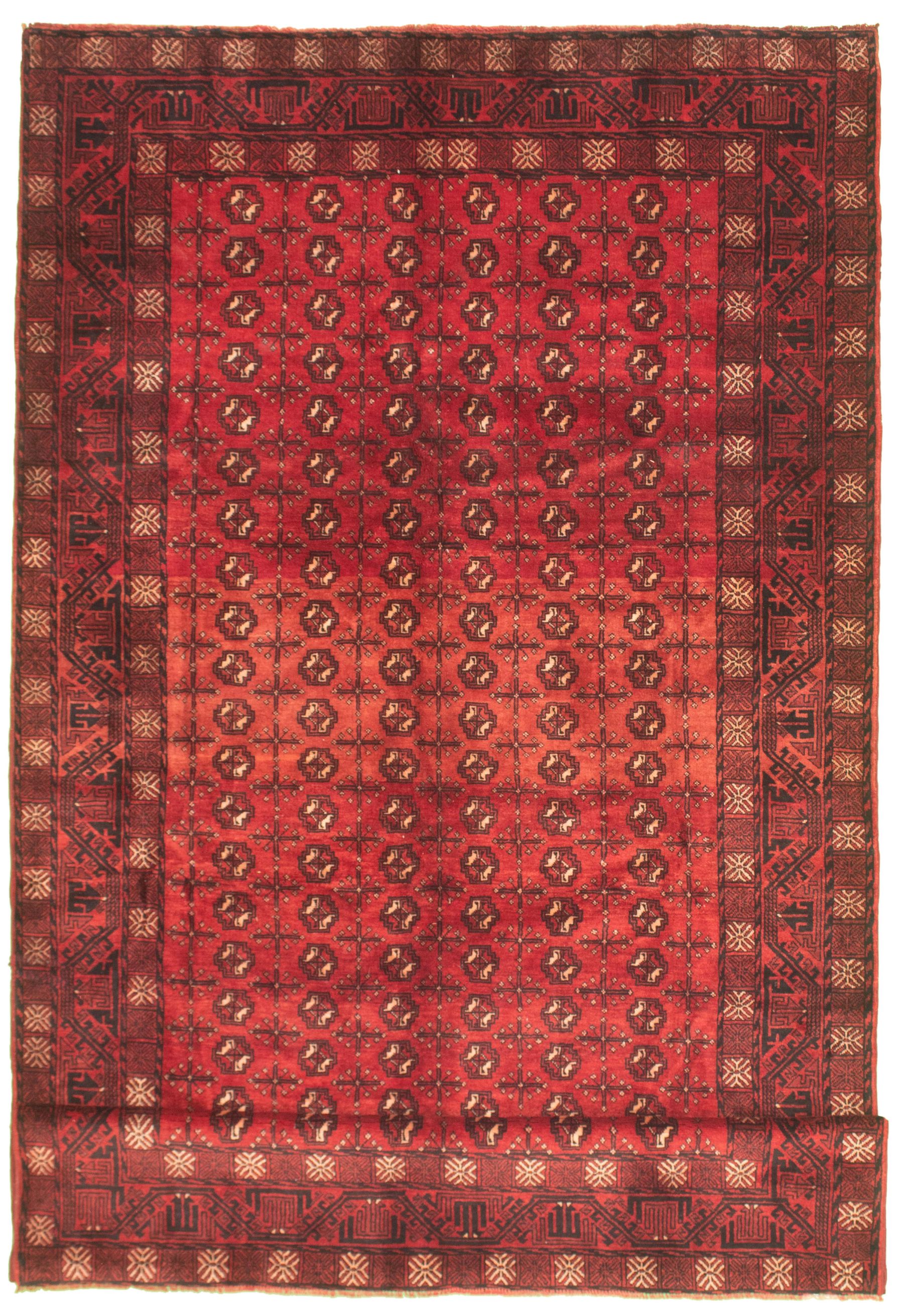 Hand-knotted Shiravan Bokhara Red Wool Rug 6'3" x 12'0" Size: 6'3" x 12'0"  