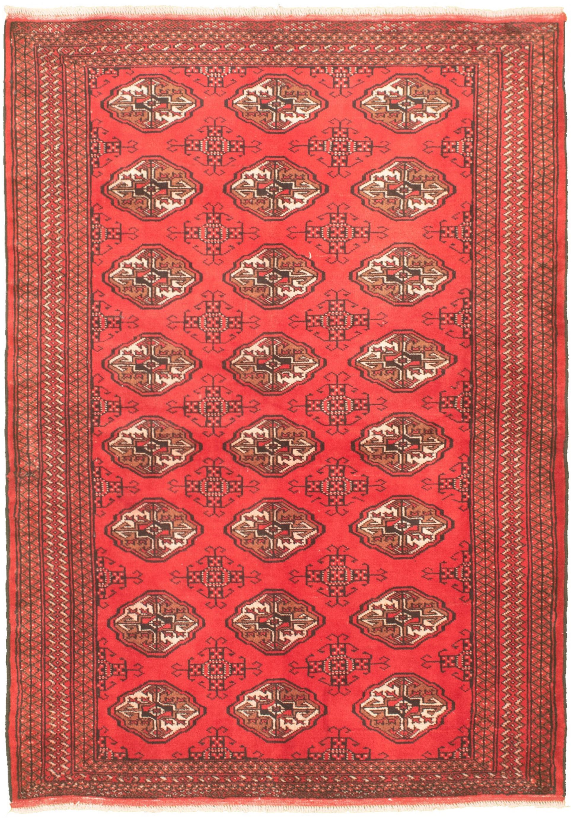 Hand-knotted Shiravan Bokhara Red Wool Rug 4'5" x 6'4" Size: 4'5" x 6'4"  
