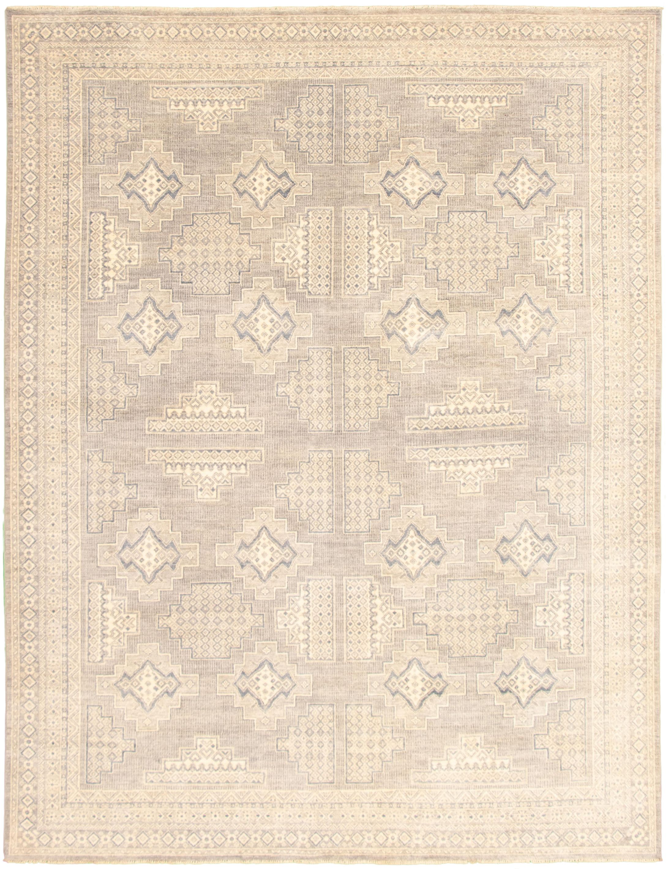 Hand-knotted Signature Collection Grey  Rug 8'11" x 11'9" Size: 8'11" x 11'9"  