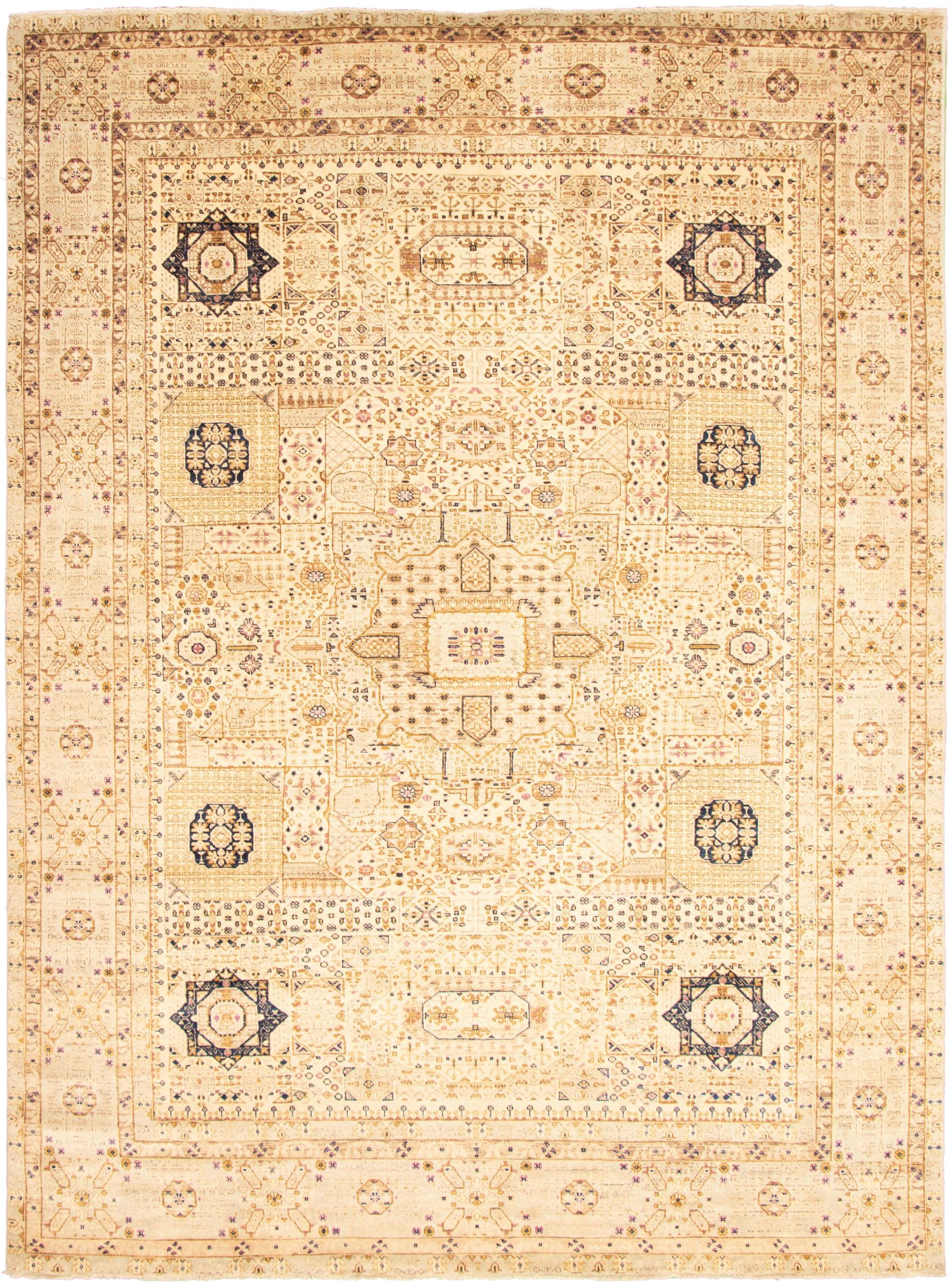 Hand-knotted Pako Mamluk Ivory  Rug 9'1" x 12'4" Size: 9'1" x 12'4"  