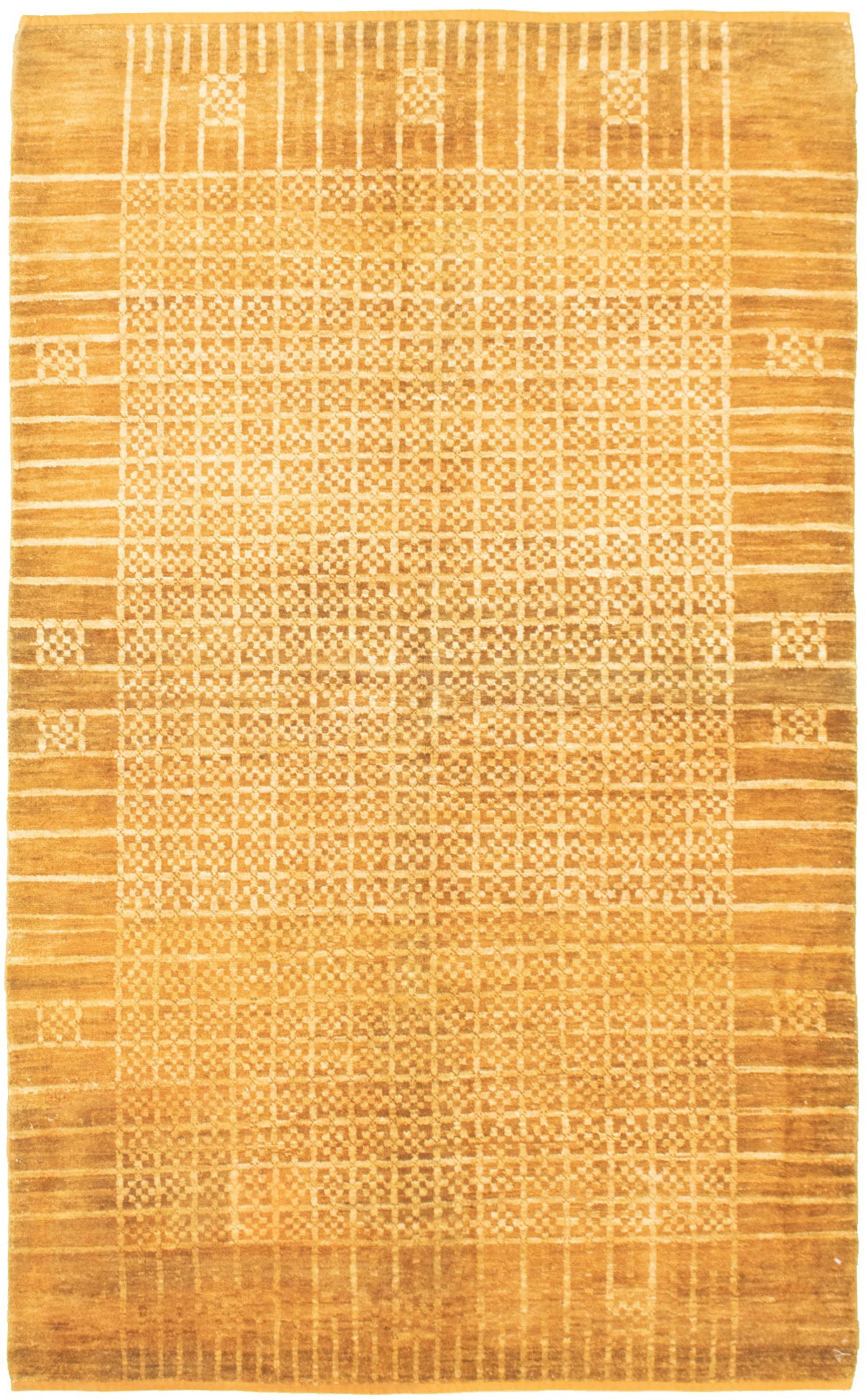 Hand-knotted Peshawar Ziegler Brown Wool Rug 4'0" x 6'7" Size: 4'0" x 6'7"  