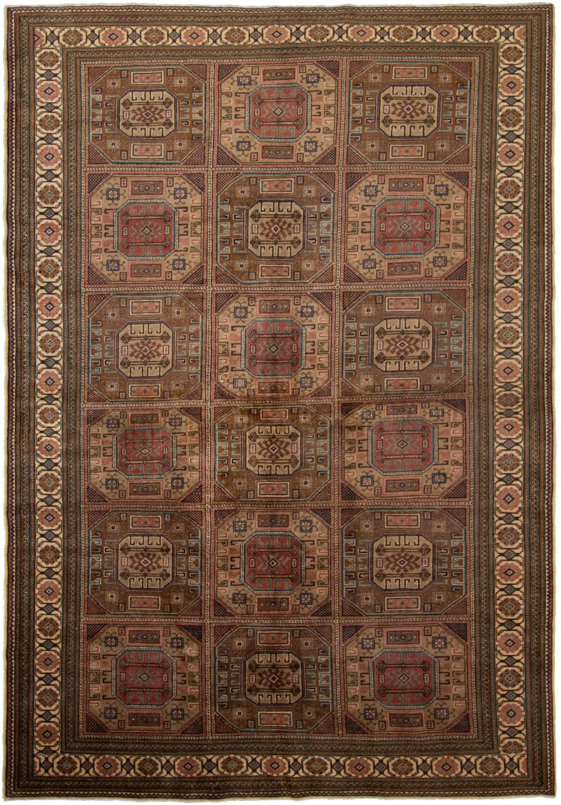 Hand-knotted Keisari Vintage Brown, Ivory  Rug 6'8" x 9'8" Size: 6'8" x 9'8"  