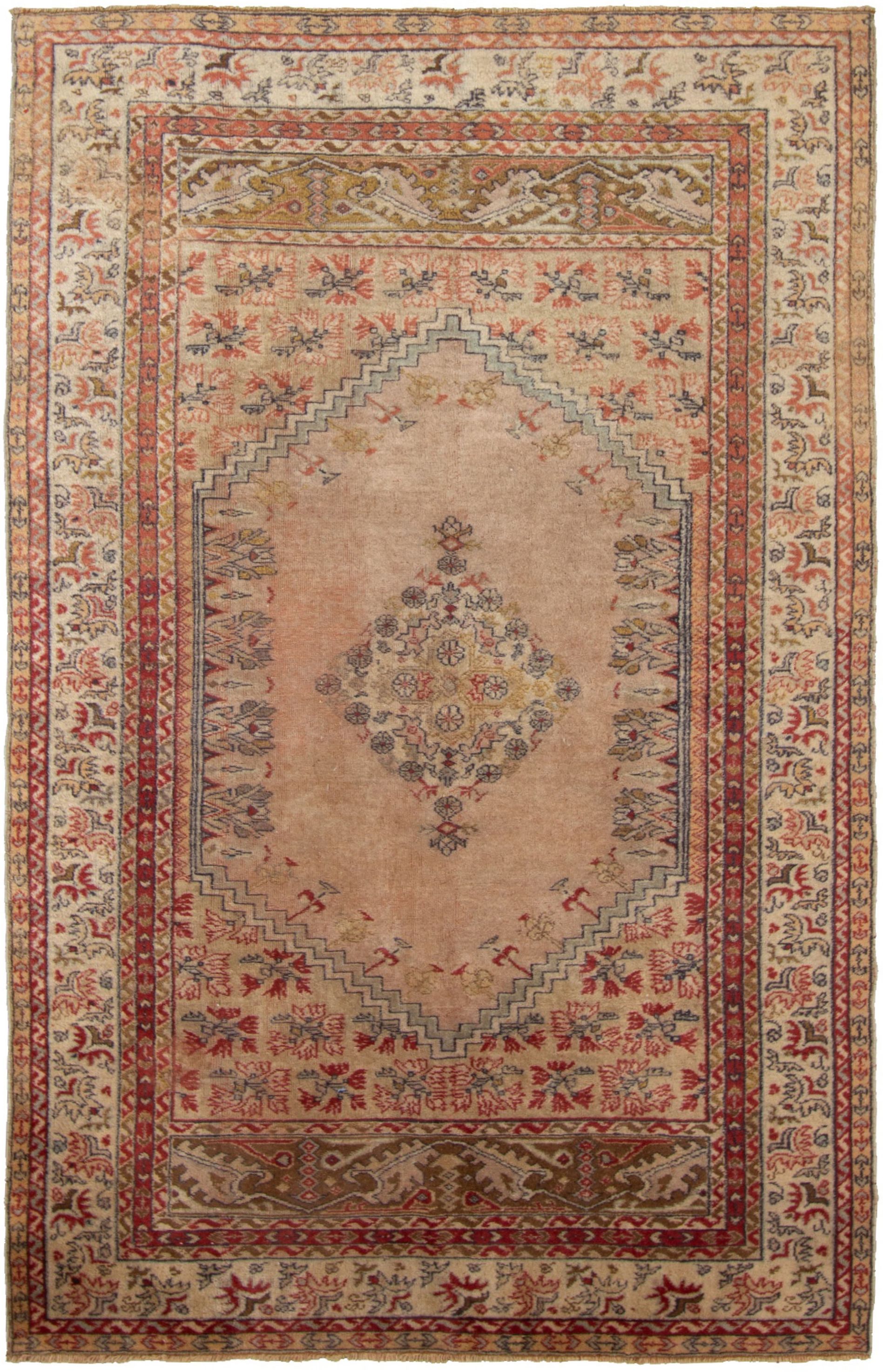Hand-knotted Keisari Vintage Ivory, Red  Rug 4'11" x 7'9" Size: 4'11" x 7'9"  