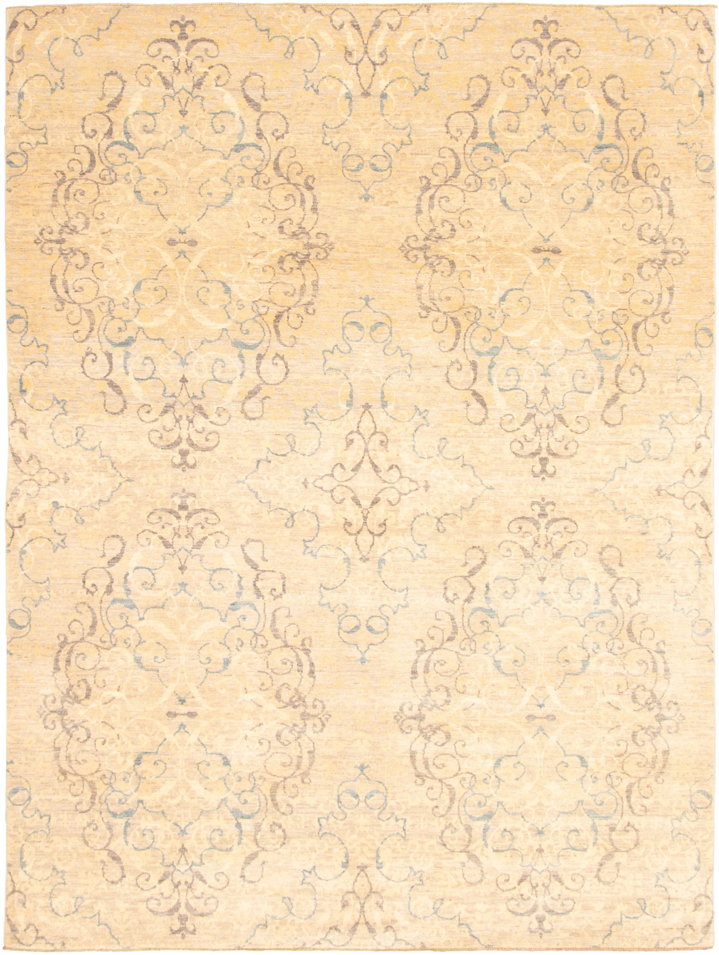 Hand-knotted Signature Collection Light Khaki  Rug 8'11" x 11'11" Size: 8'11" x 11'11"  