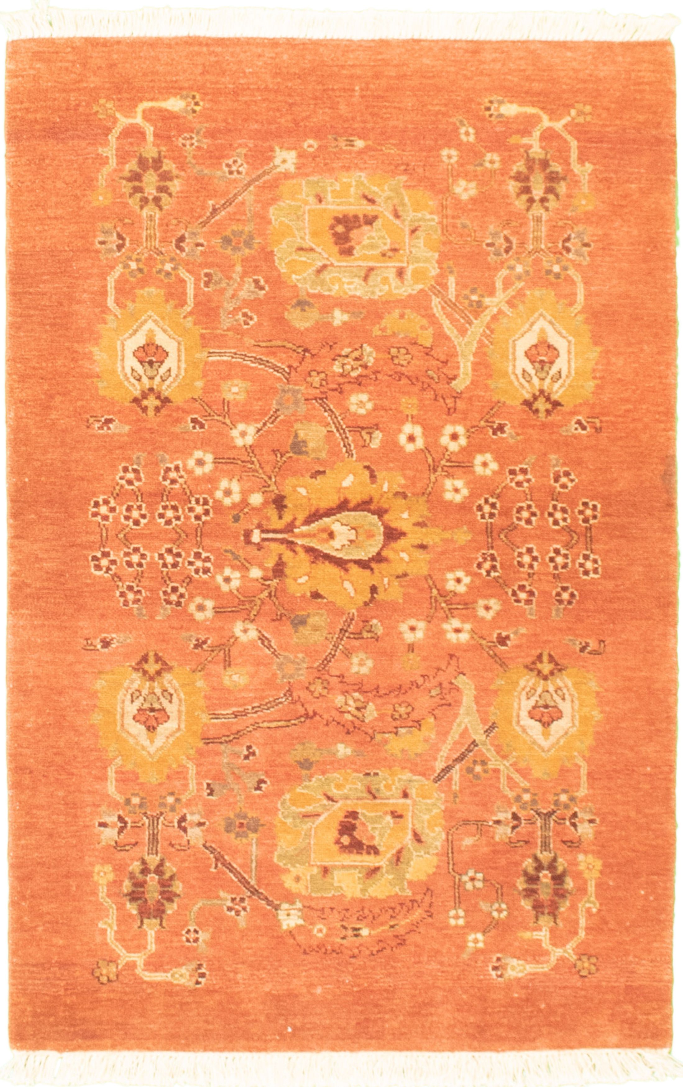 Hand-knotted Peshawar Ziegler Dark Copper Wool Rug 2'7" x 4'1" Size: 2'7" x 4'1"  