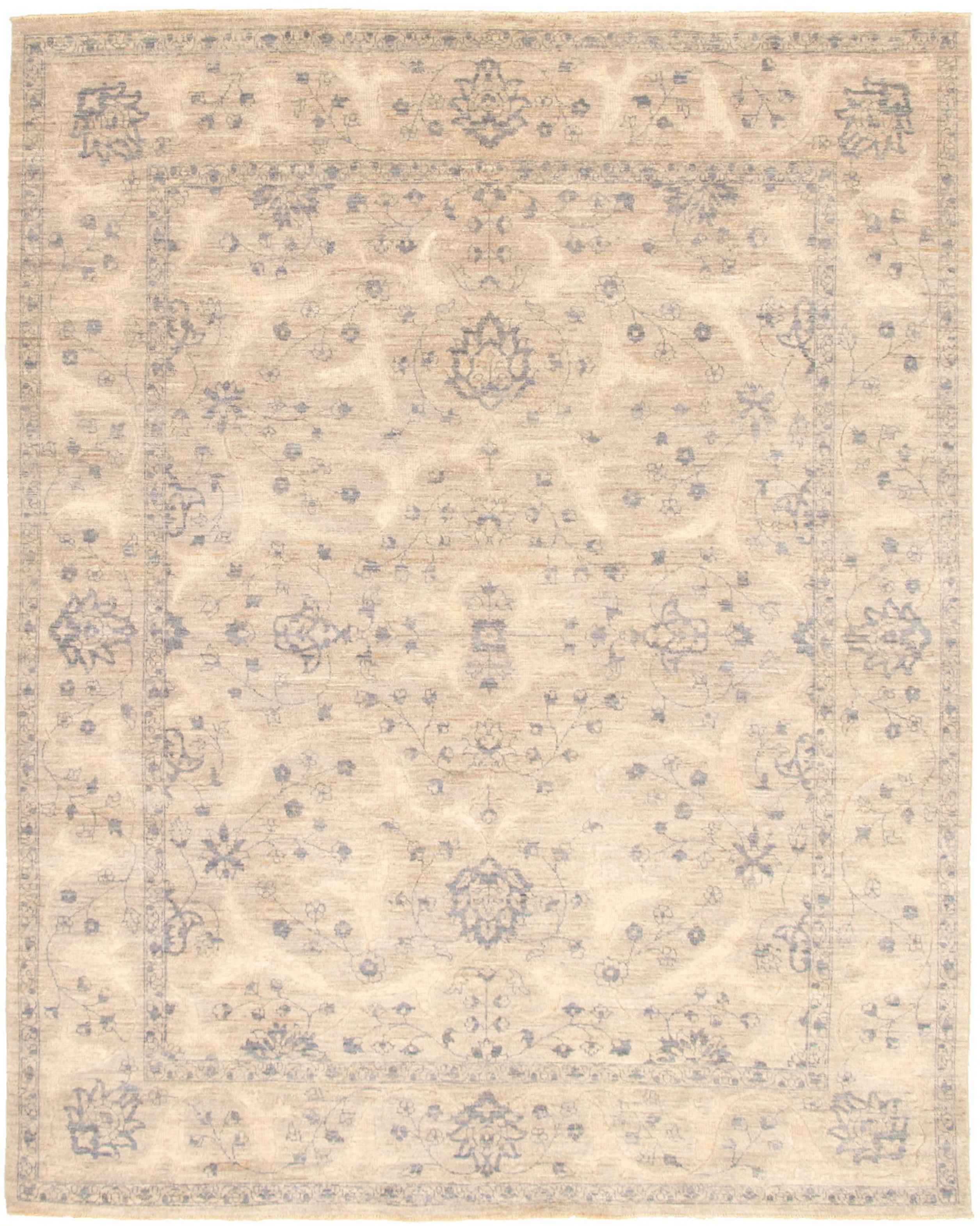 Hand-knotted Peshawar Finest Grey  Rug 8'1" x 10'2" Size: 8'1" x 10'2"  