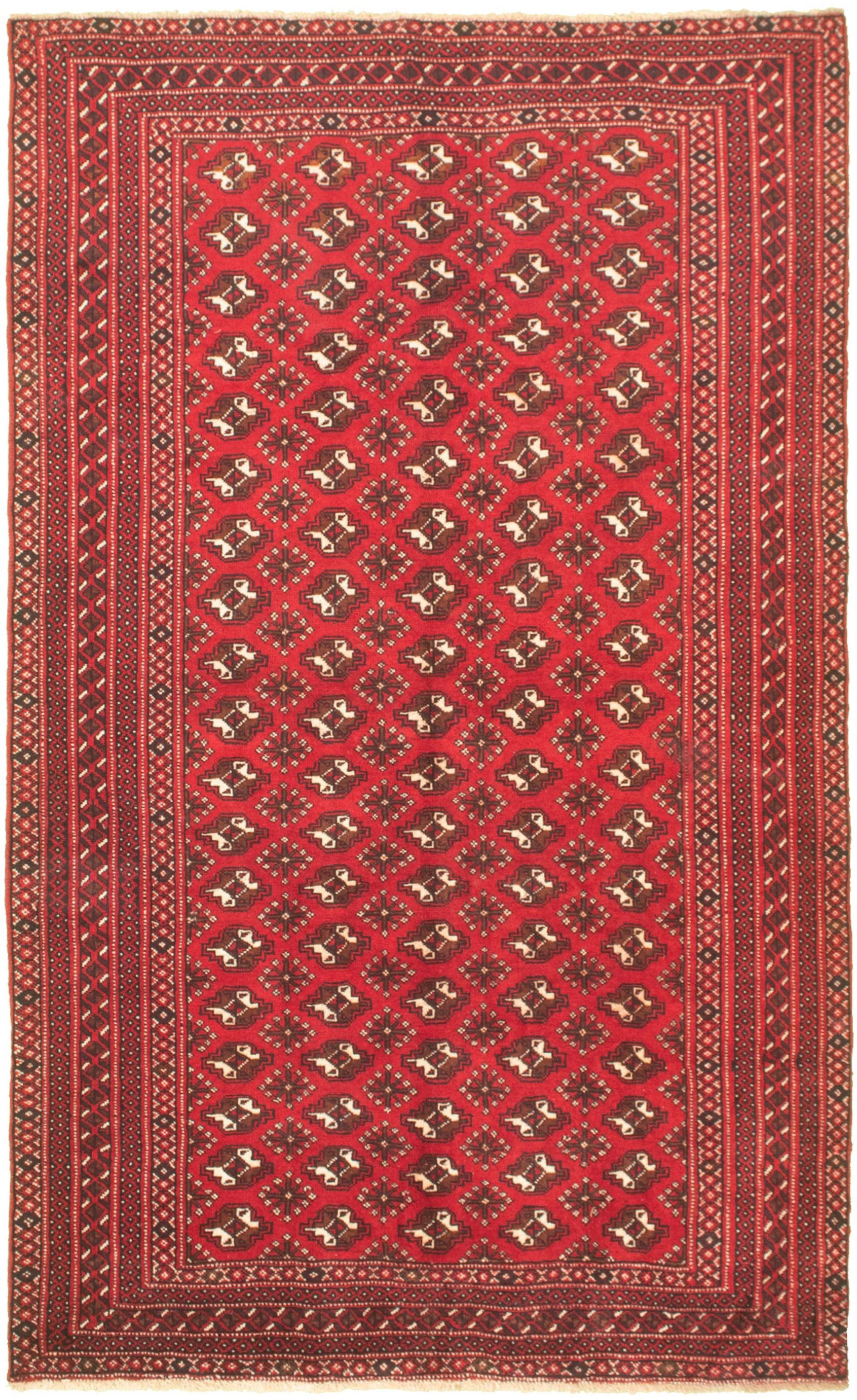 Hand-knotted Shiravan Bokhara Red Wool Rug 5'5" x 9'2" Size: 5'5" x 9'2"  