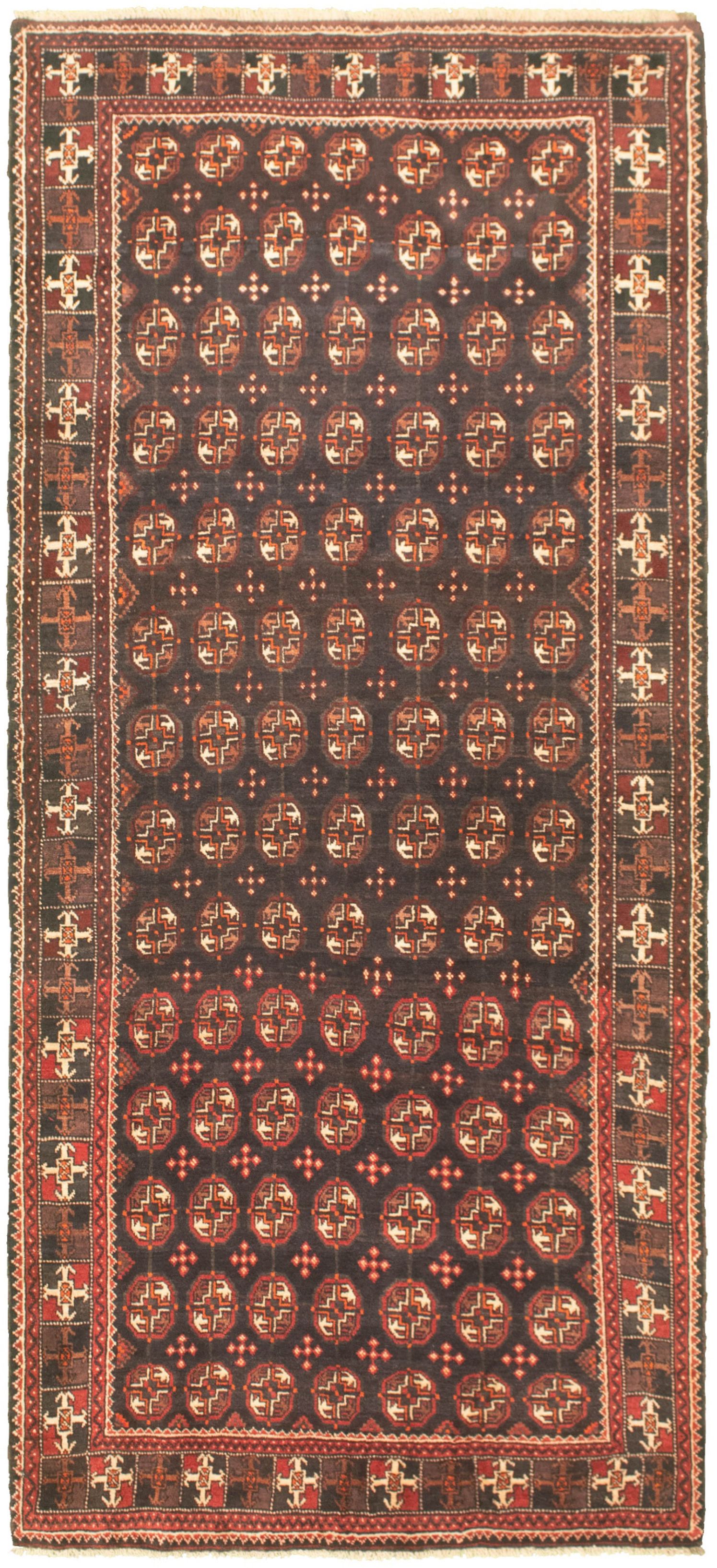 Hand-knotted Khal Mohammadi Black Wool Rug 4'1" x 9'2" Size: 4'1" x 9'2"  