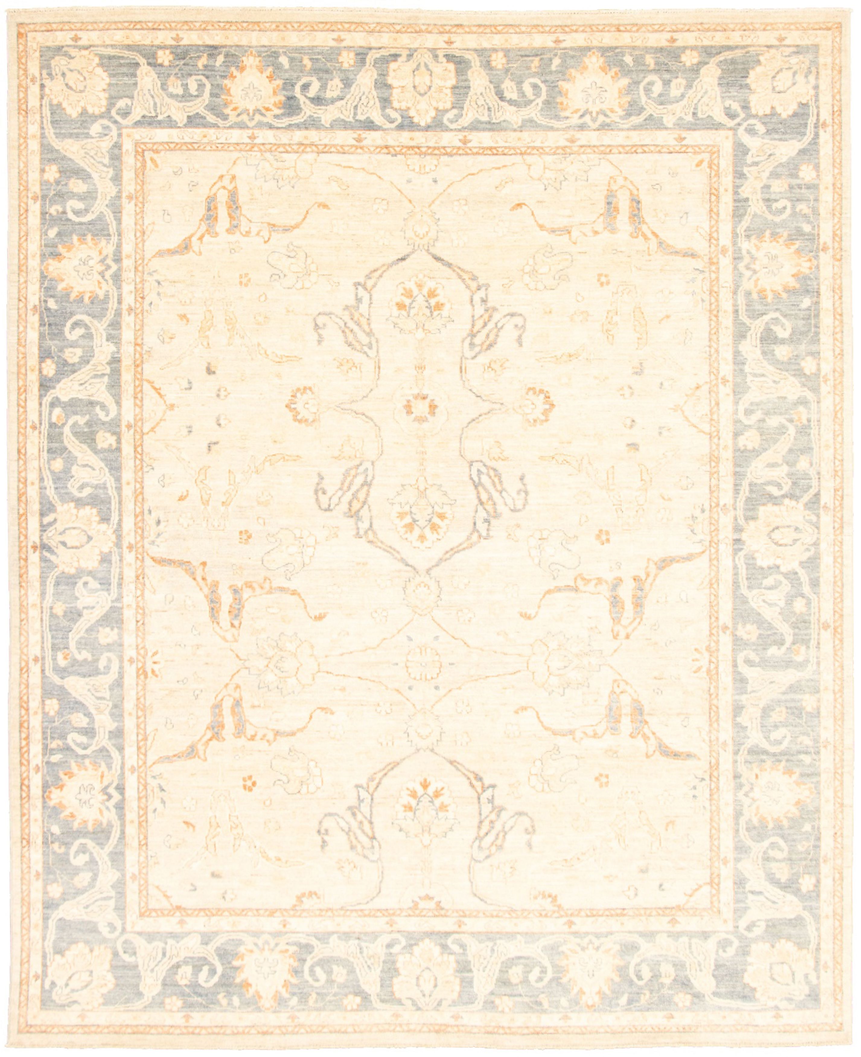 Hand-knotted Peshawar Finest Ivory  Rug 8'0" x 9'10" Size: 8'0" x 9'10"  