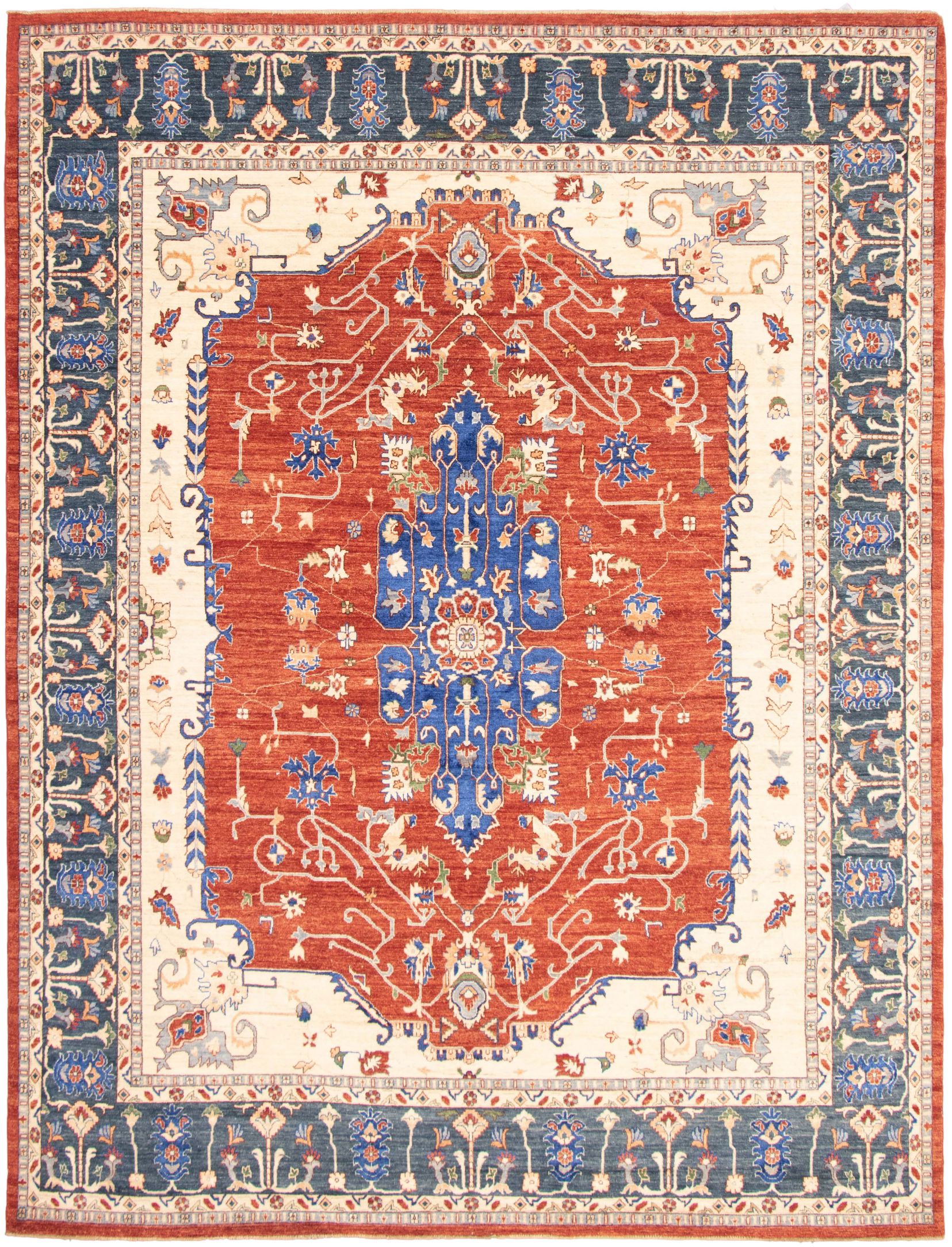 Hand-knotted Pako Persian 18/20 Dark Copper Wool/Silk Rug 9'3" x 12'1" Size: 9'3" x 12'1"  