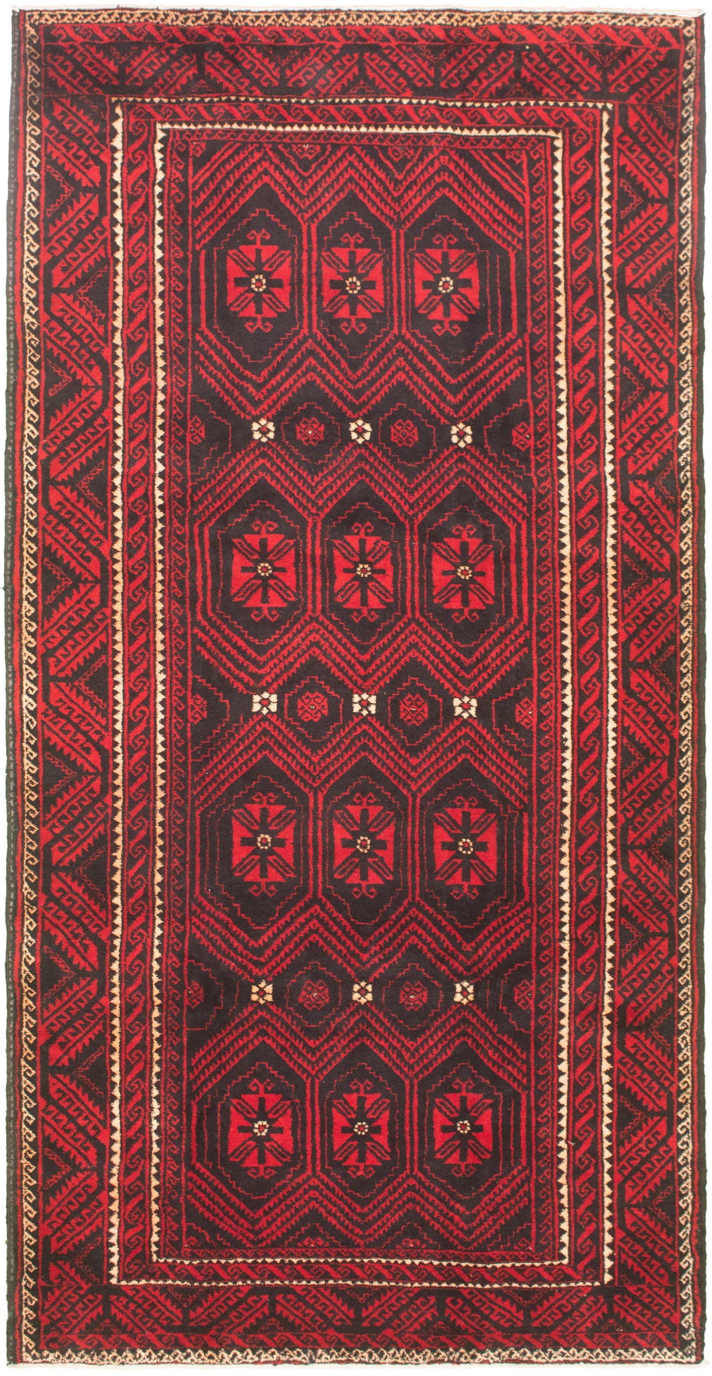 Hand-knotted Authentic Turkish Red Wool Rug 4'11" x 10'1" Size: 4'11" x 10'1"  