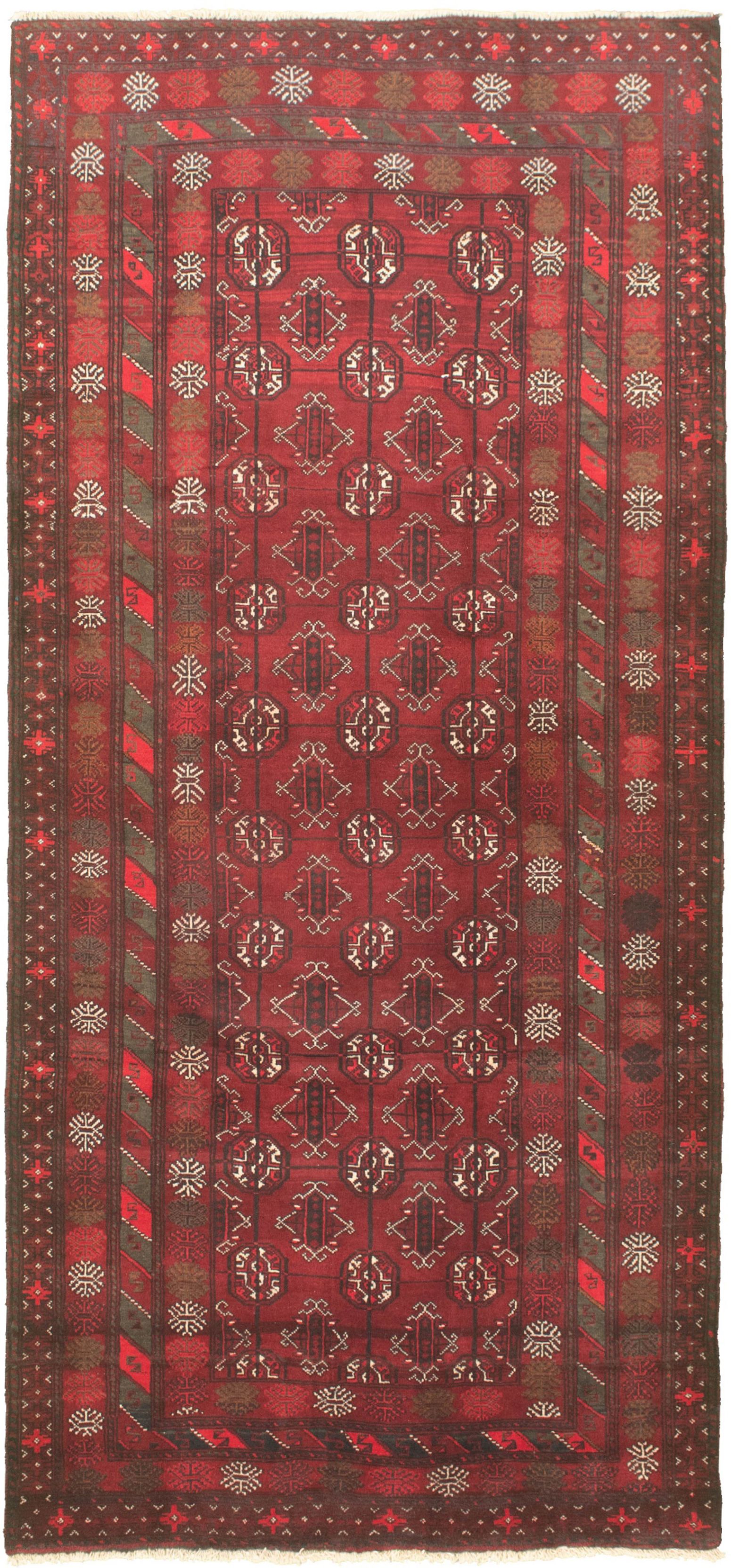 Hand-knotted Authentic Turkish Red Wool Rug 4'0" x 9'2" Size: 4'0" x 9'2"  