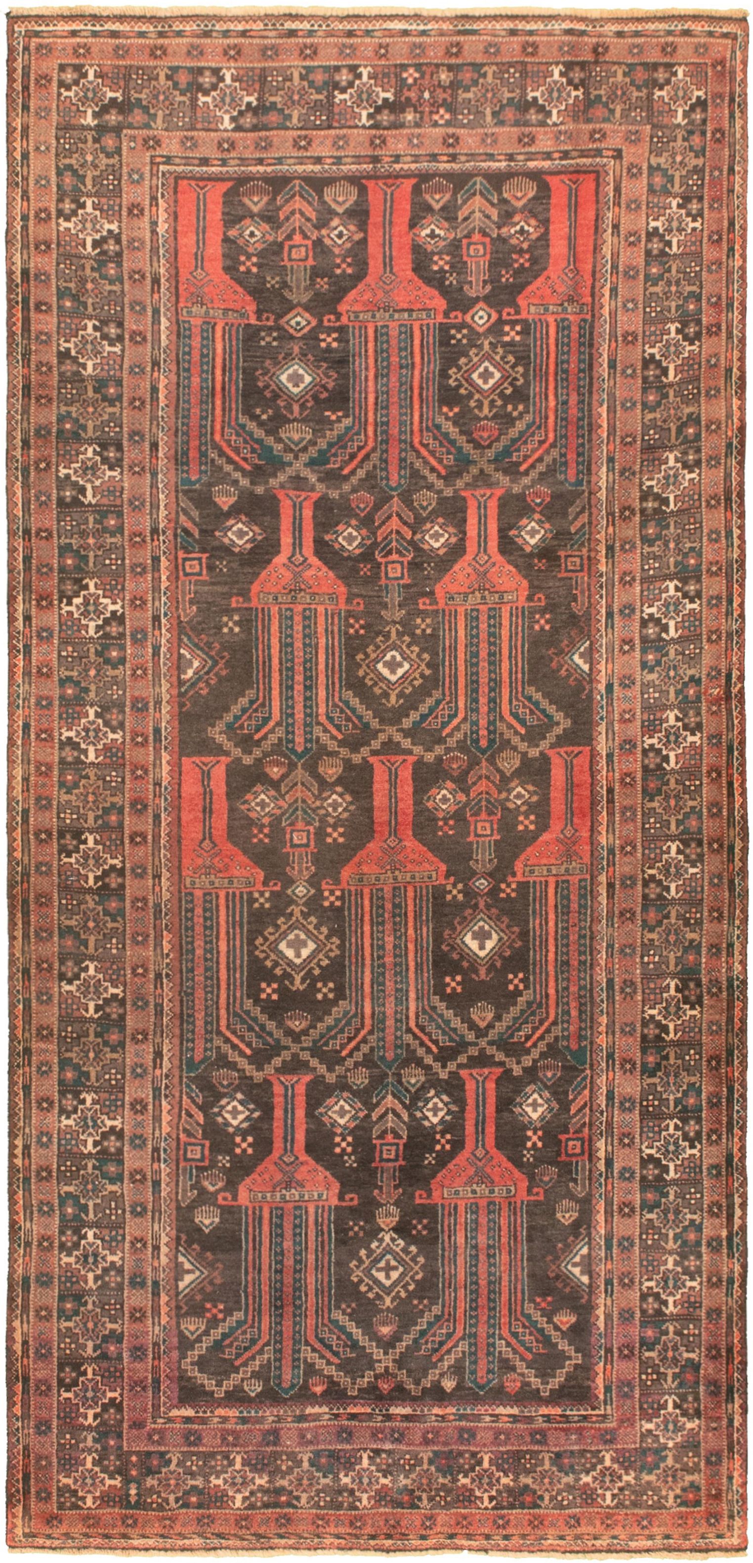 Hand-knotted Authentic Turkish Dark Brown Wool Rug 4'2" x 8'11" Size: 4'2" x 8'11"  