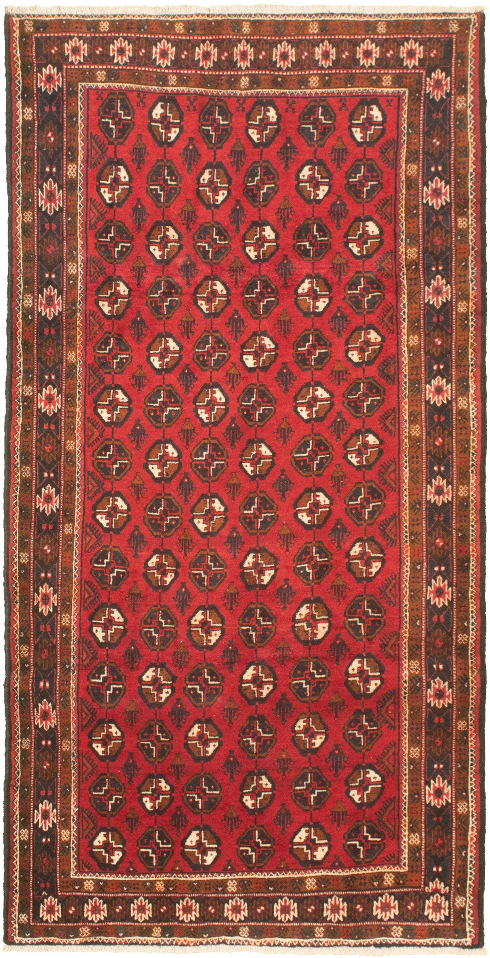 Hand-knotted Shiravan Bokhara Dark Red Wool Rug 4'4" x 9'0" Size: 4'4" x 9'0"  