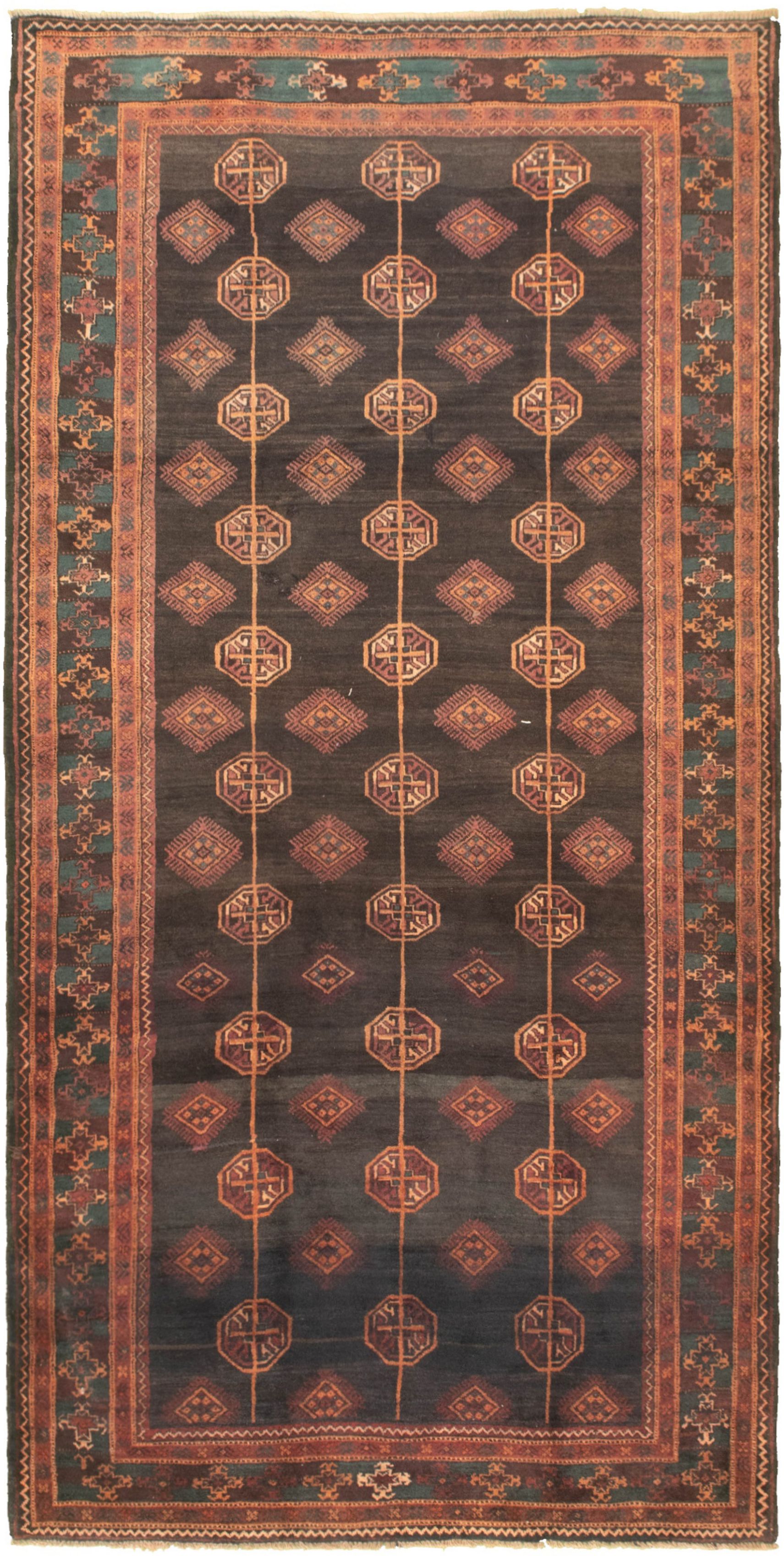 Hand-knotted Authentic Turkish Dark Brown Wool Rug 4'7" x 9'4" Size: 4'7" x 9'4"  