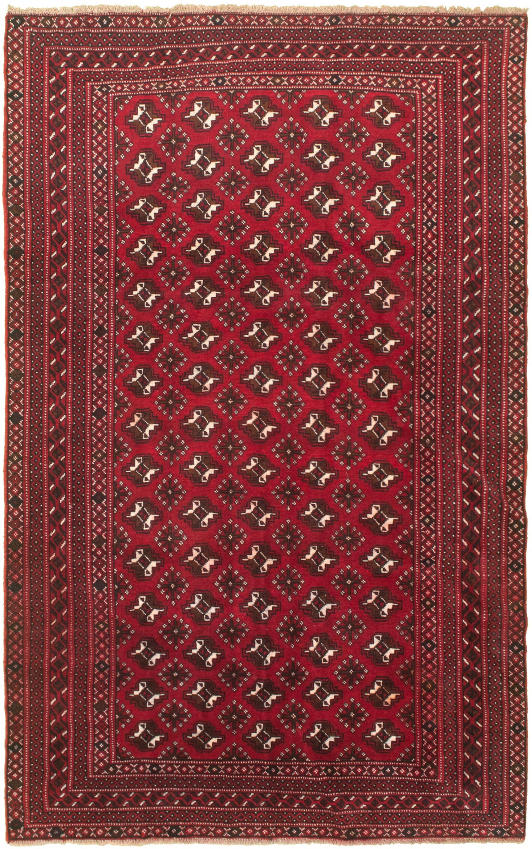 Hand-knotted Shiravan Bokhara Red Wool Rug 5'5" x 9'1" Size: 5'5" x 9'1"  